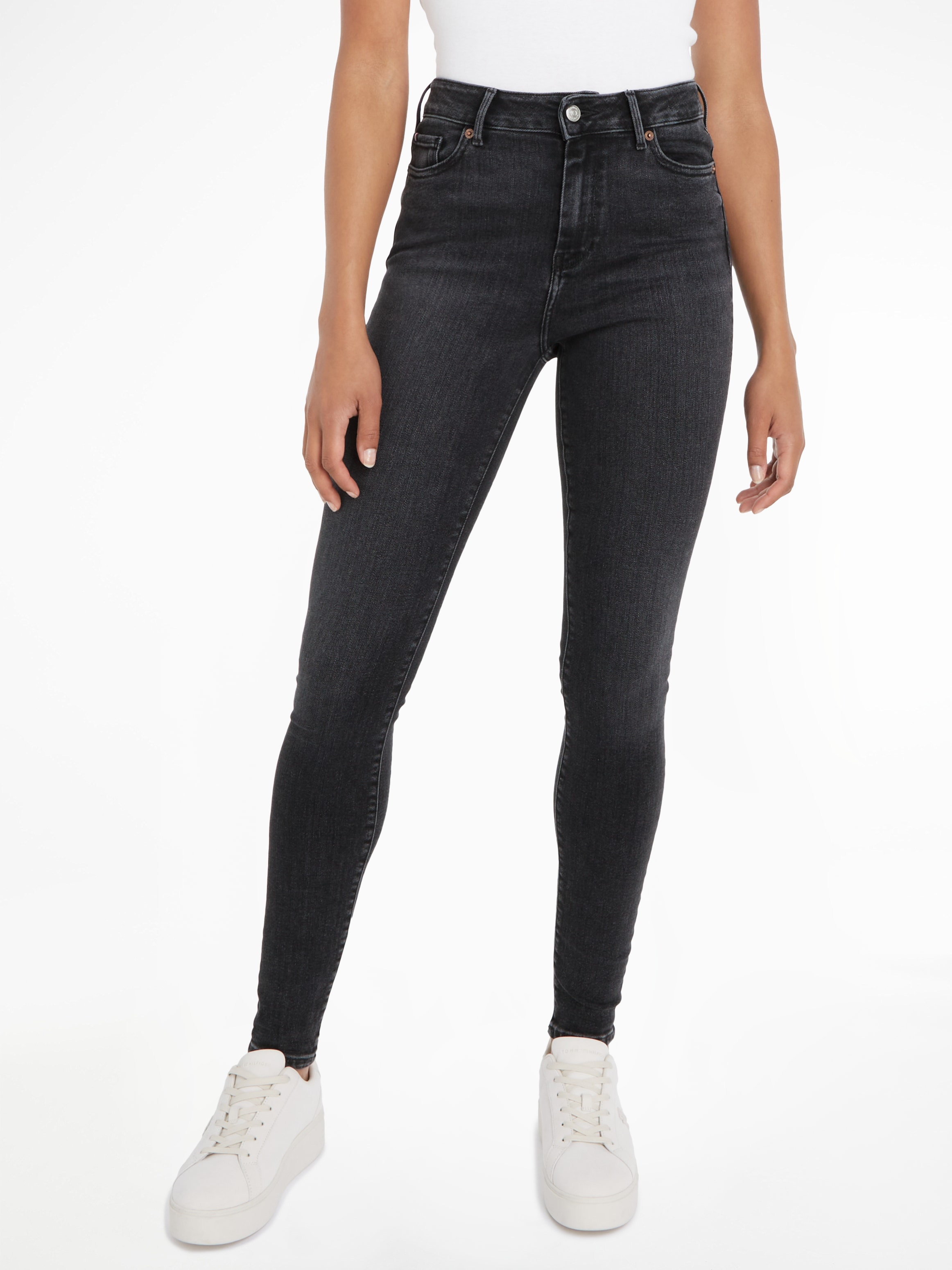 Skinny-fit-Jeans »HARLEM U SKINNY HW CAL«, mit Tommy Hilfiger Logo-Badge