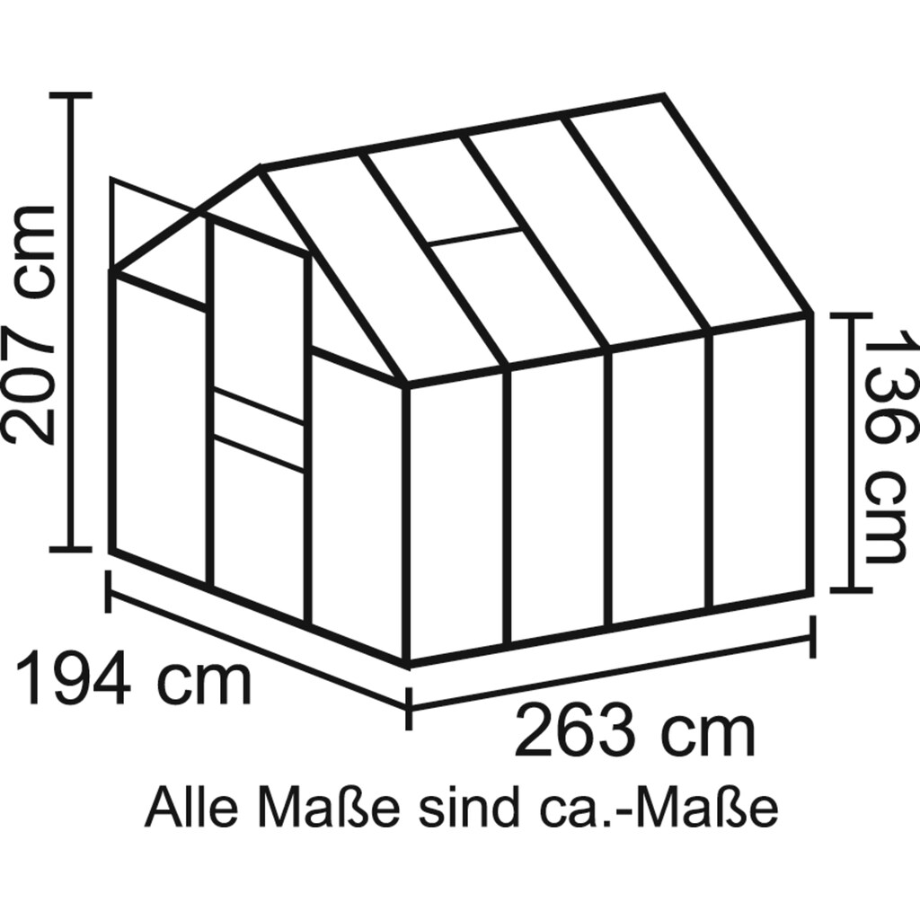 Vitavia Gewächshaus »Apollo 5000«, (Set, mit. Fundamentrahmen)