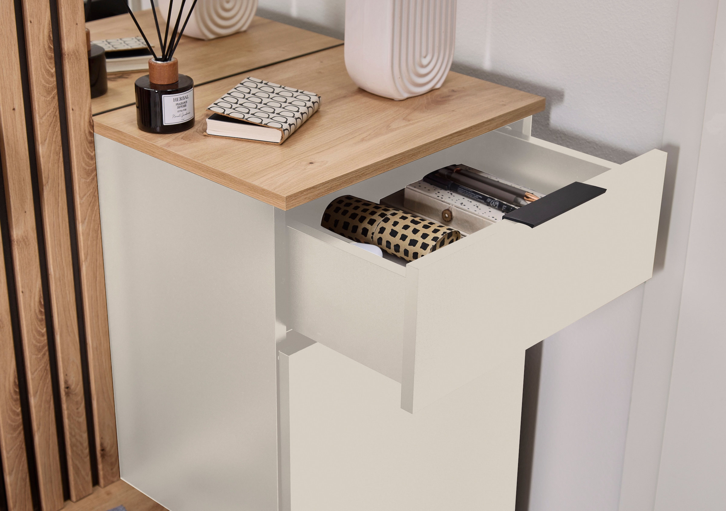 HBZ Kompaktgarderobe »Simple mit Spiegel, Flurgarderobe BxHxT 88x195x35 cm« 4 Stk. tlg. mit Bank, Paneel, Schuhkommode mit Schubkasten und Spiegel