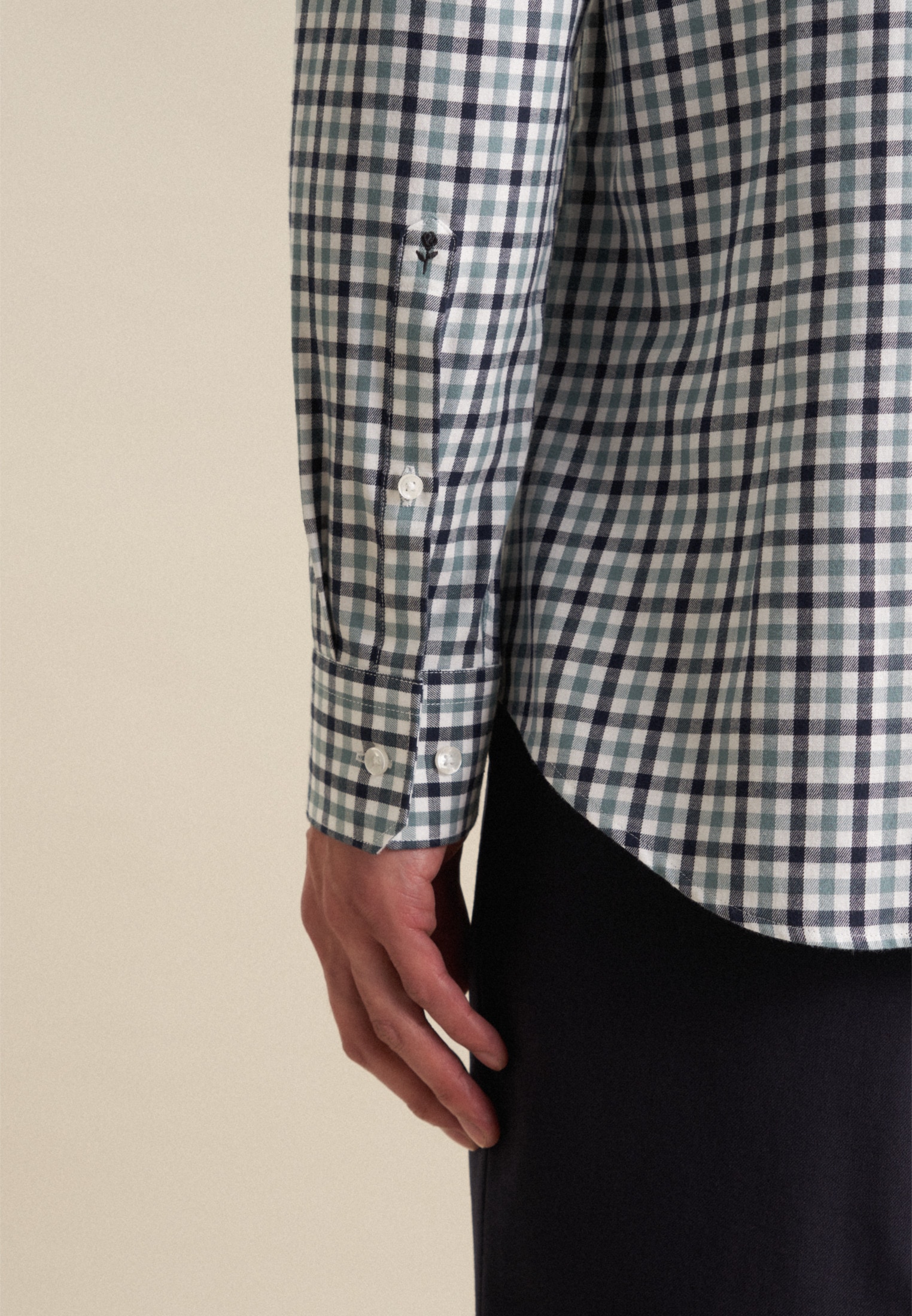seidensticker Flanellhemd »Slim«, Slim Langarm Button-Down-Kragen Karo