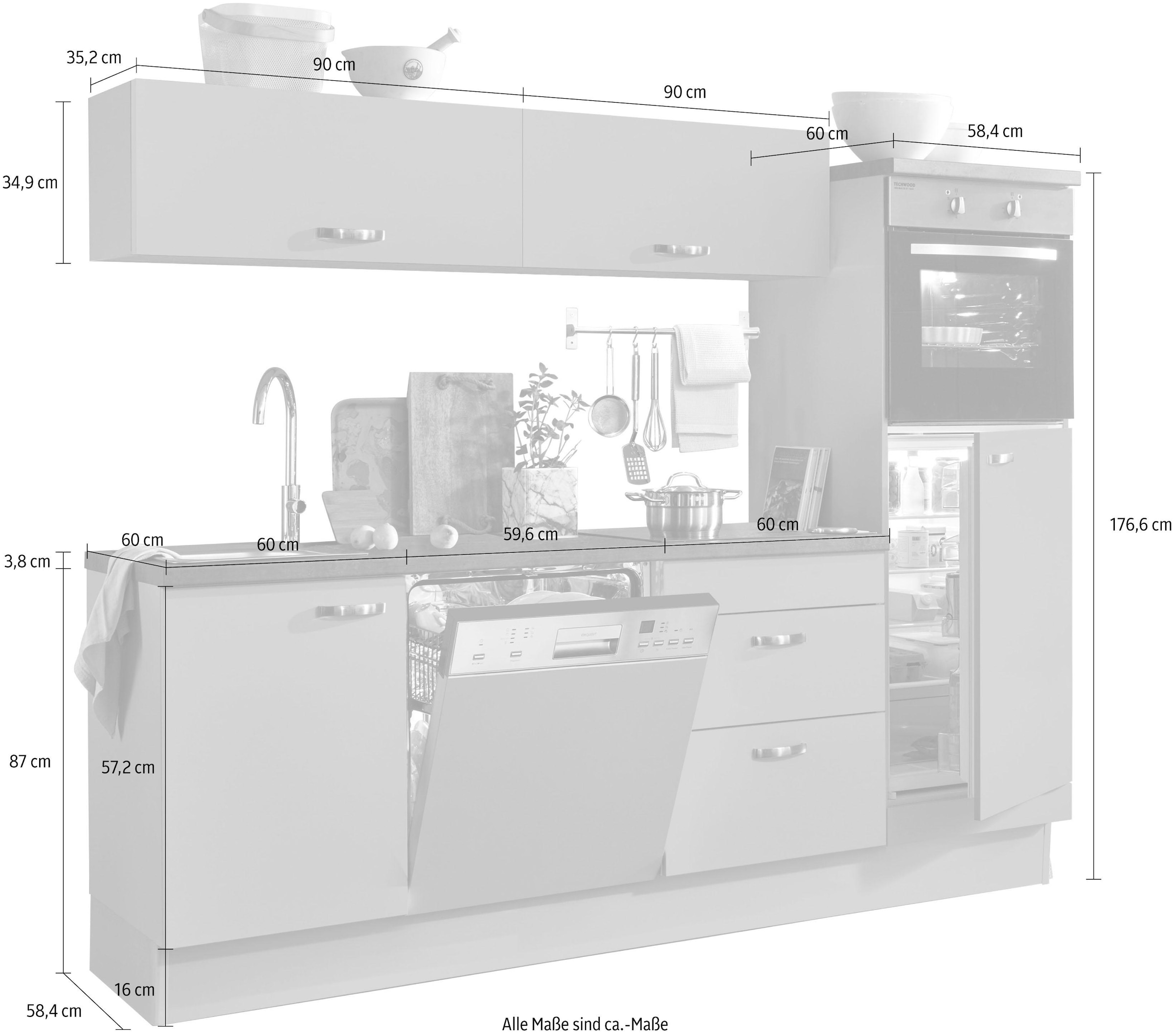 OPTIFIT Küchenzeile »Cara«, mit Soft-Close-Funktion, auf Vollauszügen und 240 bestellen Rechnung Breite cm