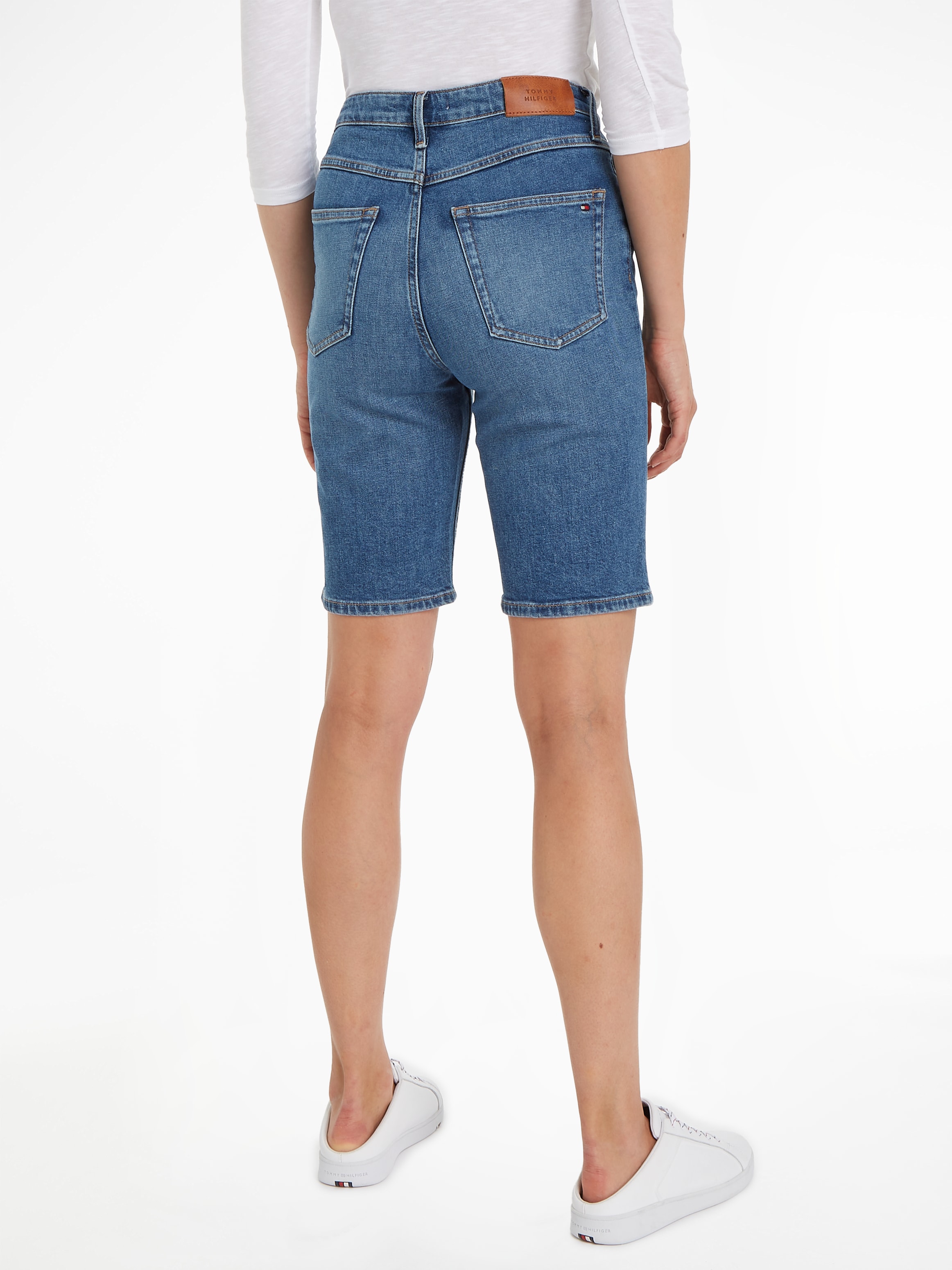 Tommy Hilfiger Shorts »DNM SLIM SHORT HW MEL«, in blauer Waschung