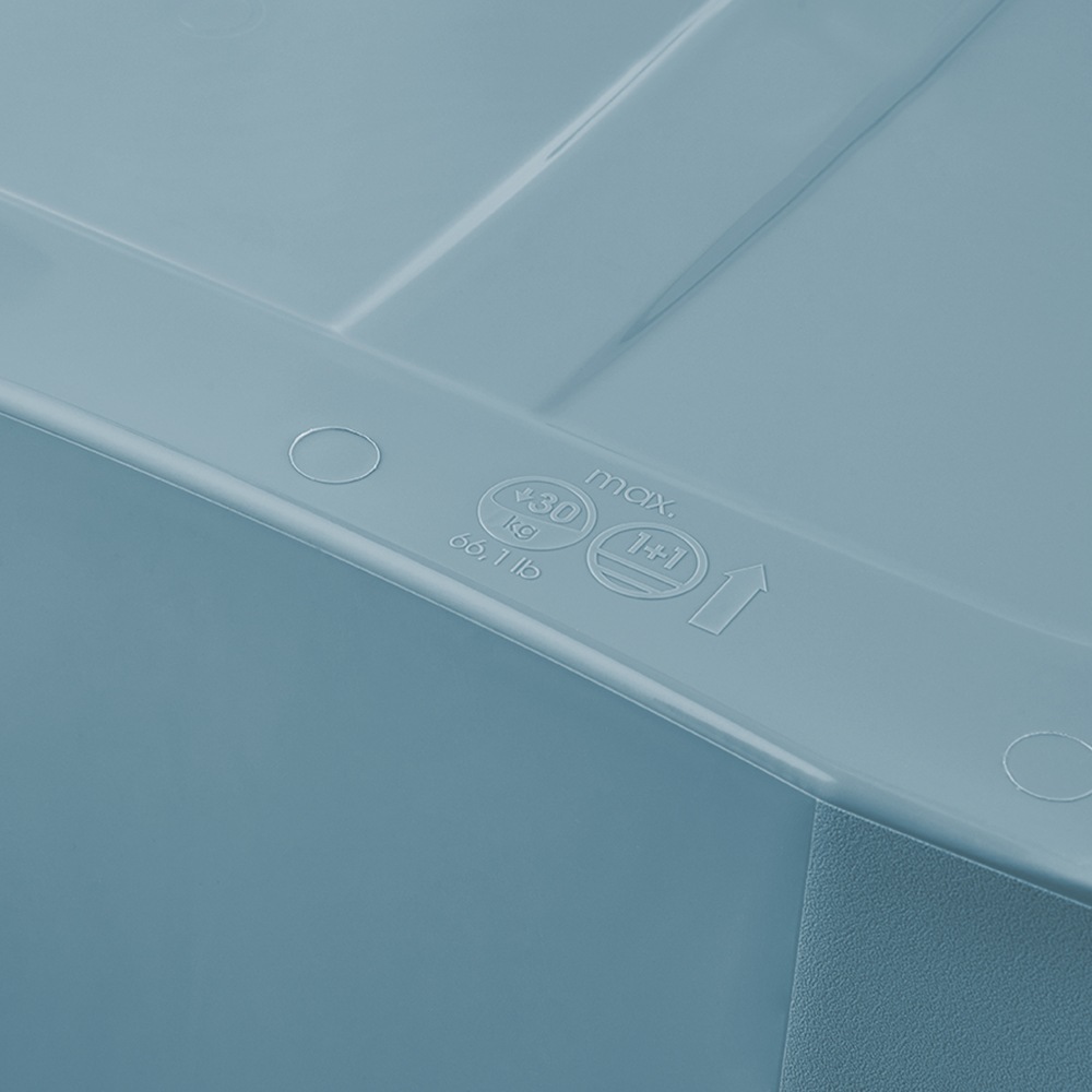 keeeper Aufbewahrungsbox »Emil, Box mit Deckel, 2er Set, 45 L, 55,5x40x30 cm« ineinander und aufeinander stapelbar