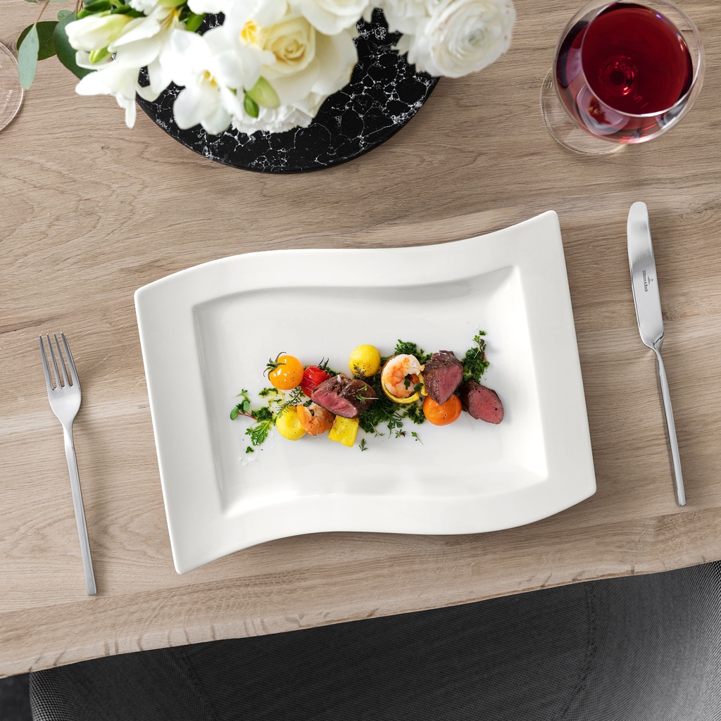Villeroy & Boch Servierplatte »Servierplatte NewWave 49 x 30 cm weiß«