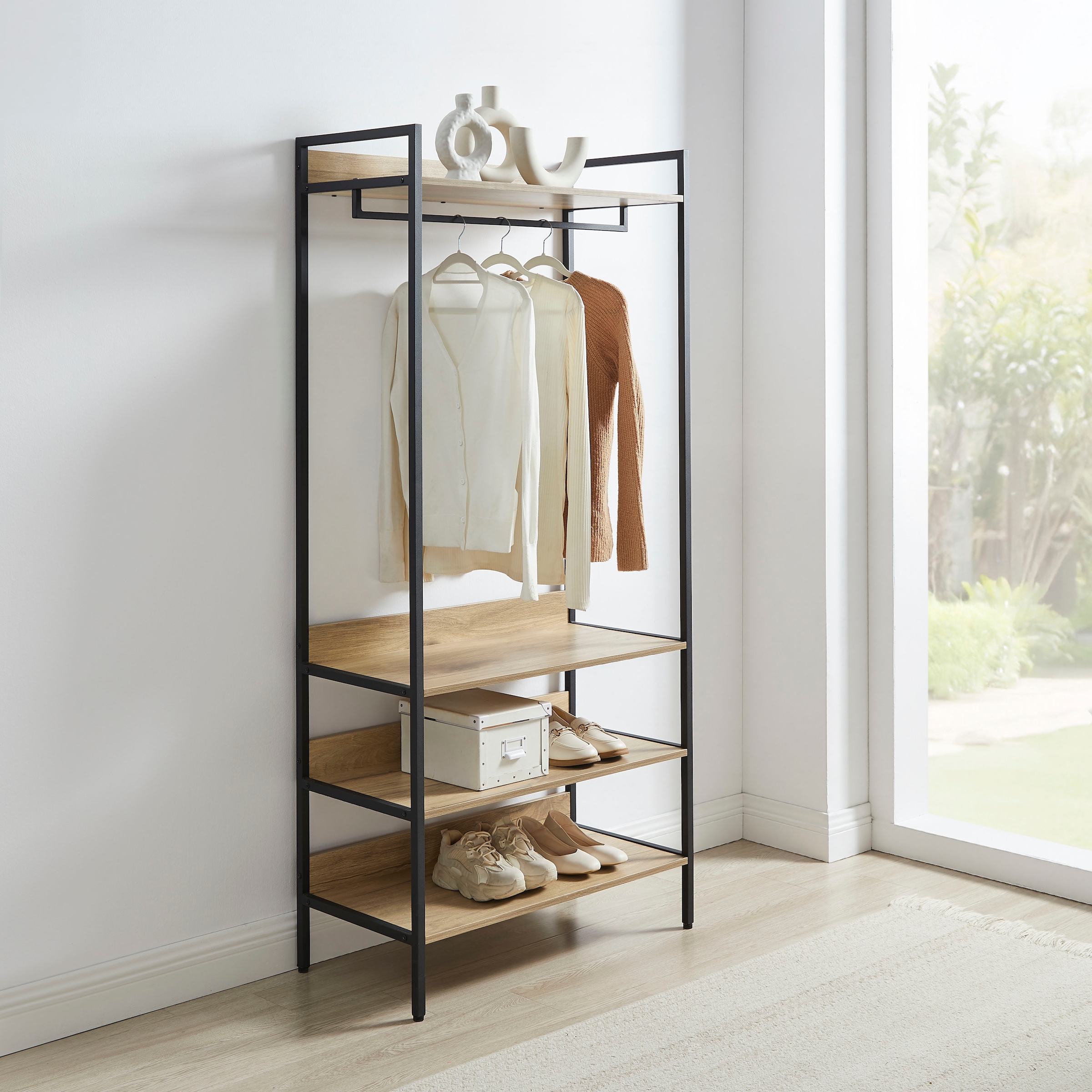 OTTO home Garderobenschrank »Tayler« Melamin-Tischplatte, pulverbeschichtetem Metallgestell, Höhe 180 cm