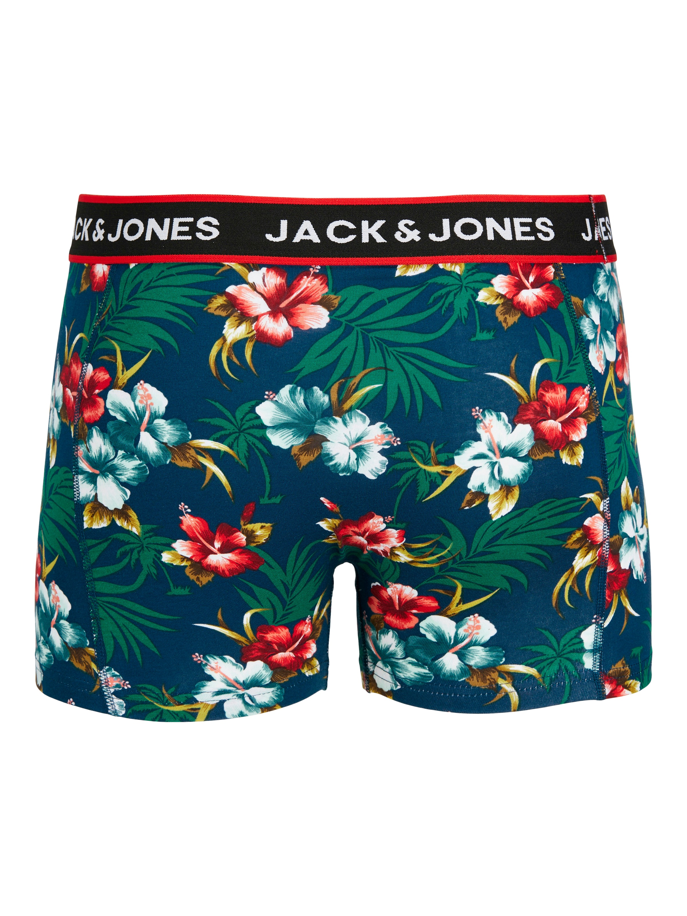 Jack & Jones Trunk »JACFLOWER mit Blumenprint und elastischem Bund«, 3 Stk. bedruckt, modisch, eng anliegend, Baumwollmischung, Bündchen