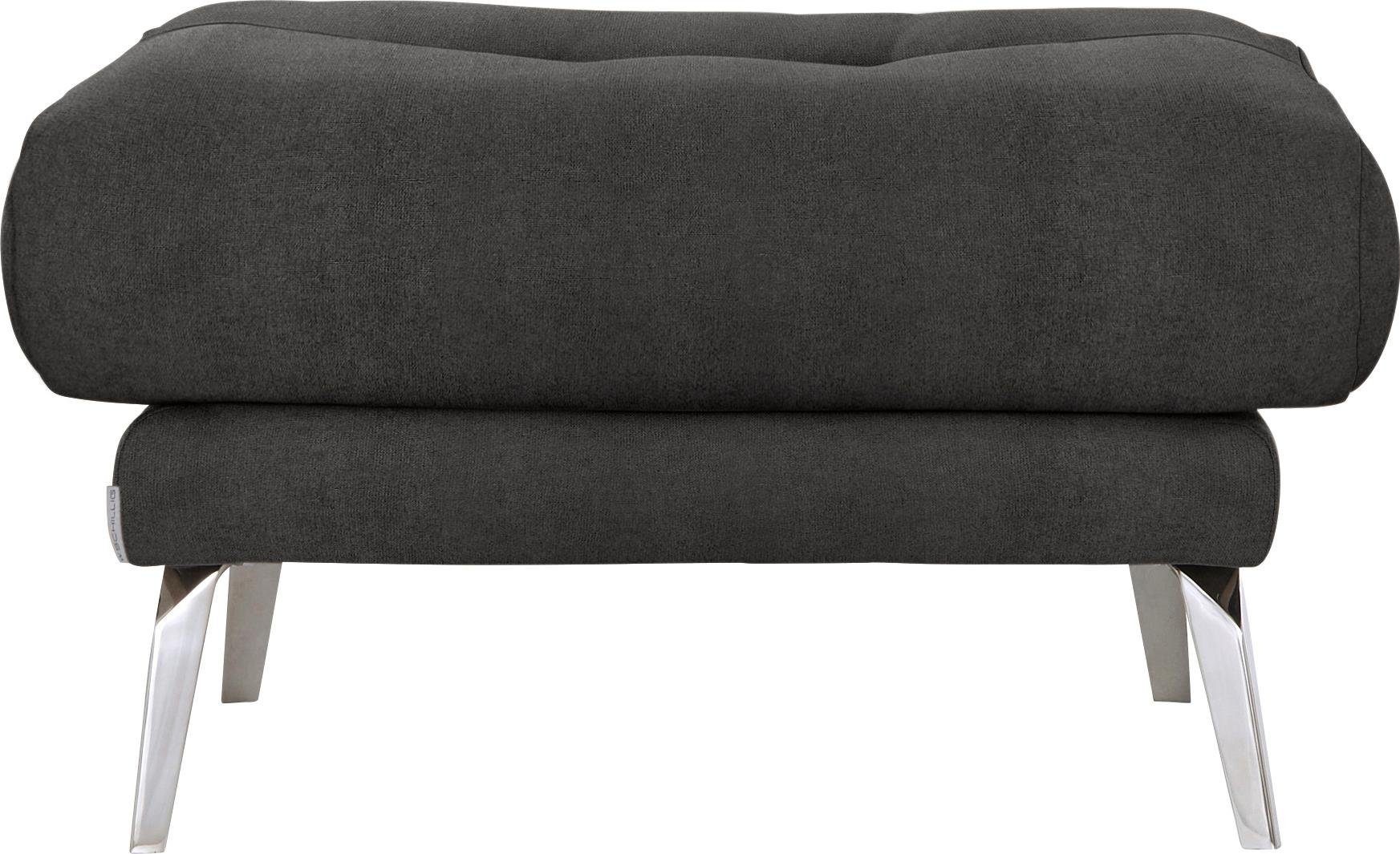 W.SCHILLIG Hocker »softy«, mit dekorativer Heftung im Sitz, Füße Chrom glänzend