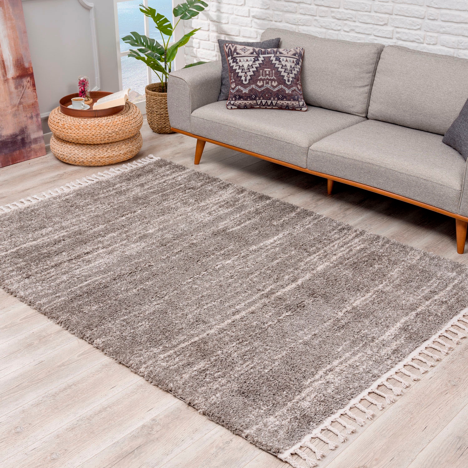 Carpet City Hochflor-Teppich rechteckig, 524«, mit besonders weich, online Meliert kaufen »Pulpy Fransen