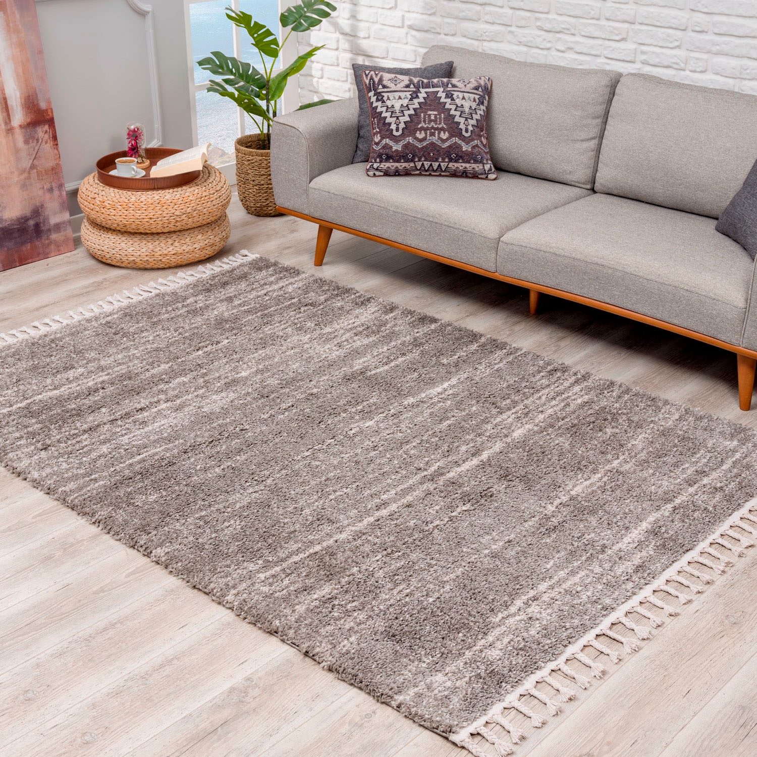 Carpet Hochflor-Teppich kaufen Meliert »Pulpy rechteckig, City weich, Fransen, mit 524«, online besonders