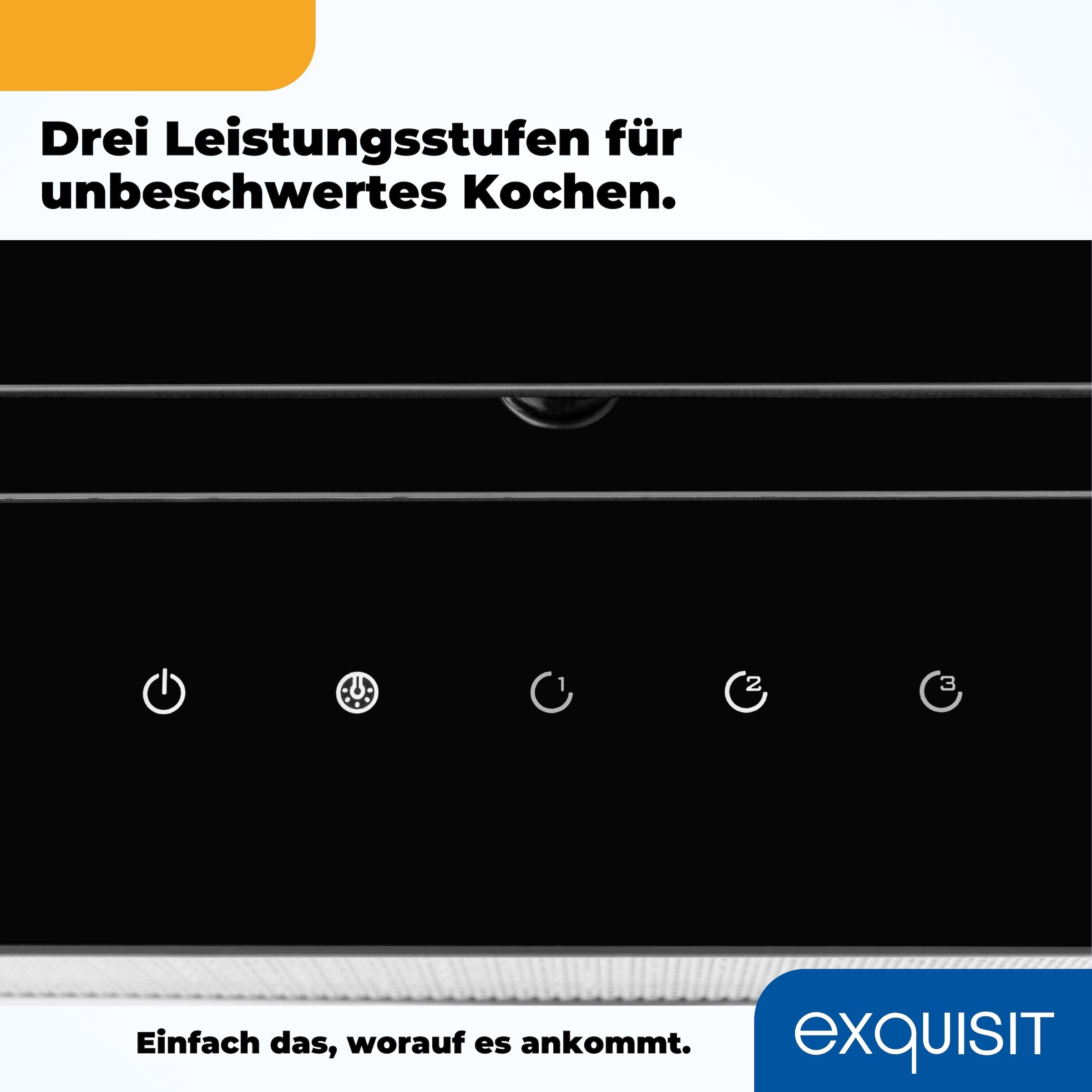 exquisit Kopffreihaube »KFD 60‐9 DUO Inox« Bewegungsfreiheit über Kochfeld, Absaugung von unten & oben