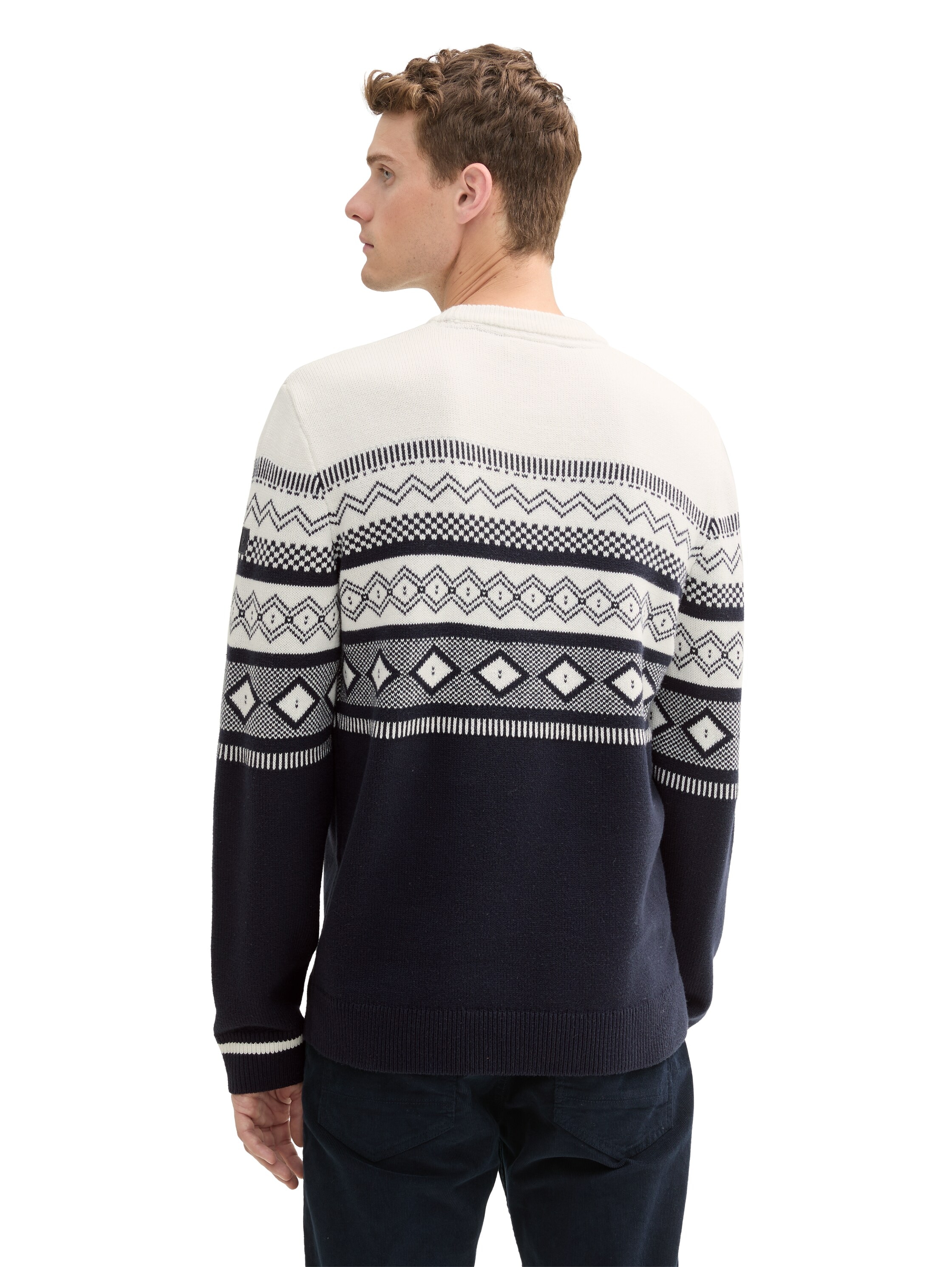 TOM TAILOR Jacquardpullover mit Colorblock