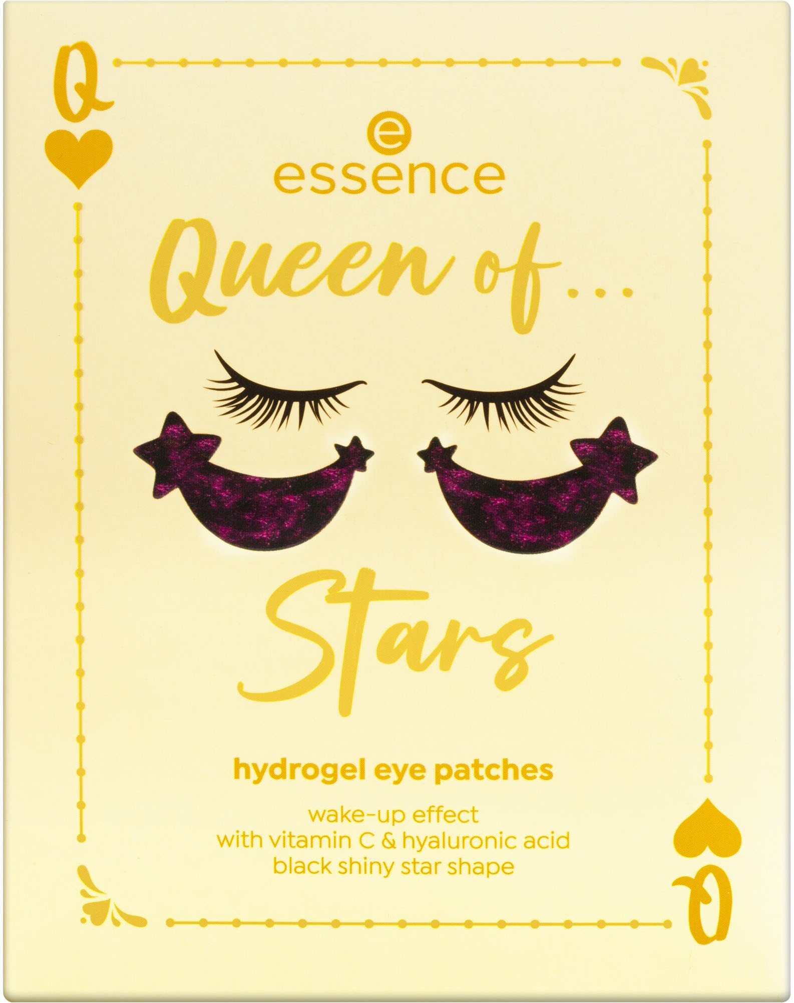 Essence Augenpflege-Set »Queen of... hydrogel eye patches«, (Set, 4 tlg.), Mit Vitamin C und Hyaluronsäure, leuchtende Farben und Glitzereffekte.