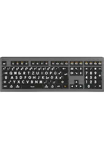 Tastatur »XL-Print Astra 2 White on Black DE (MAC)«,...