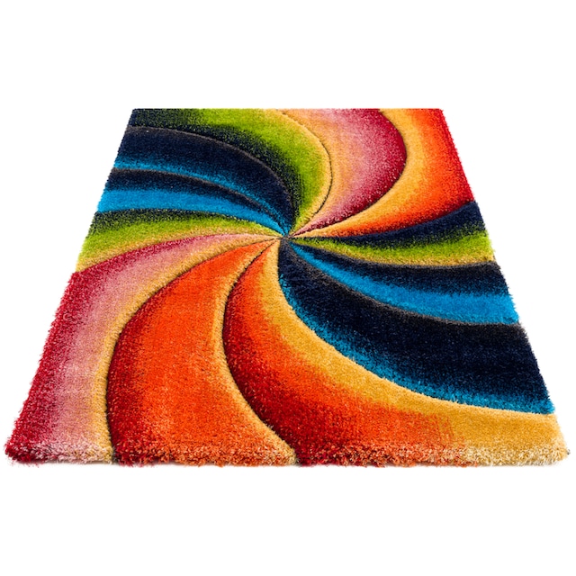 my home Hochflor-Teppich »Baldo«, rechteckig, mit handgearbeitetem  Konturenschnitt, bunt, pflegeleicht, elegant online kaufen