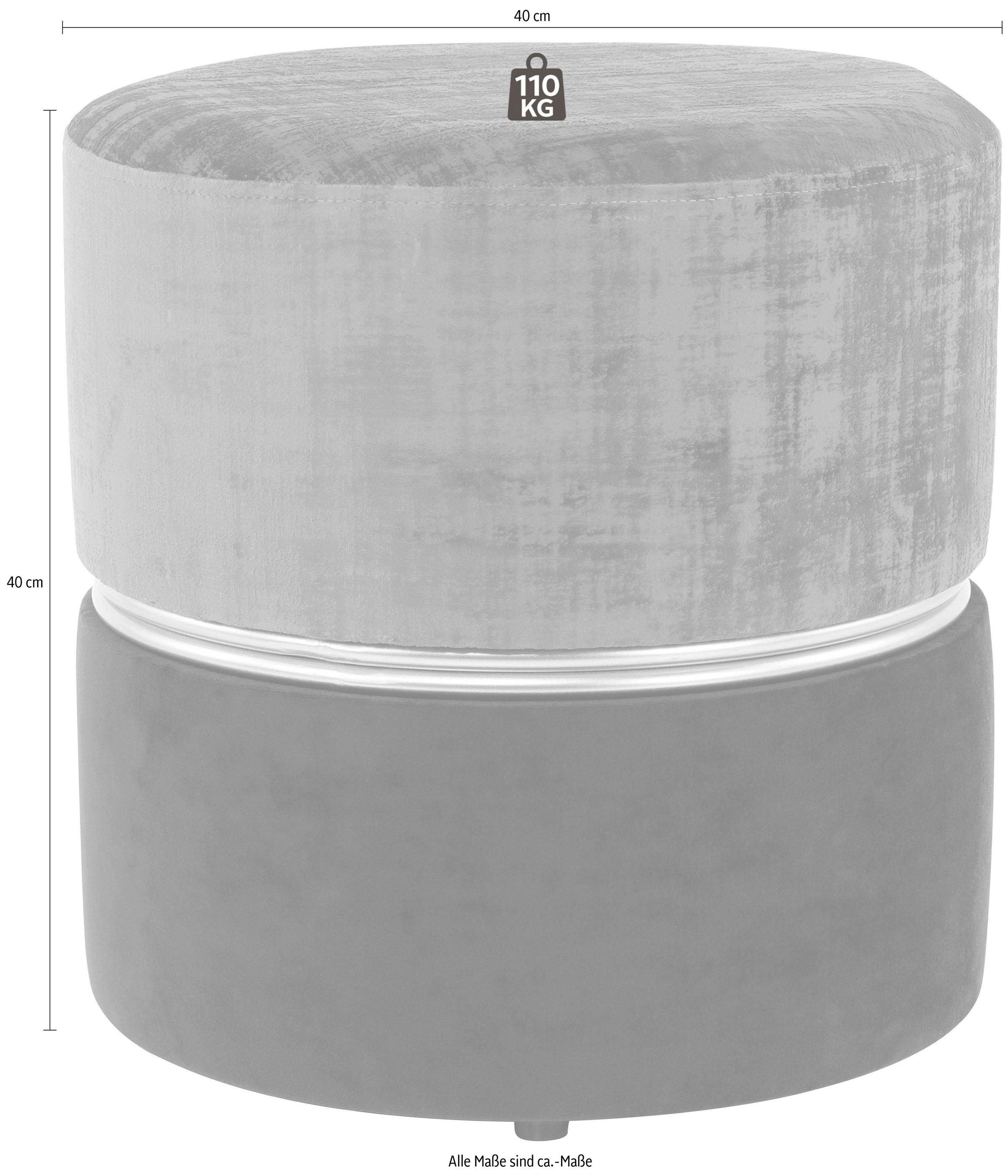 Kayoom Sitzhocker »Hocker Cleopatra 625, Sitzhocker in zweifarbigem Design« 1 Stk. tlg. zweifarbig, dekorativ, pflegeleicht, edler Akzent durch Metallring