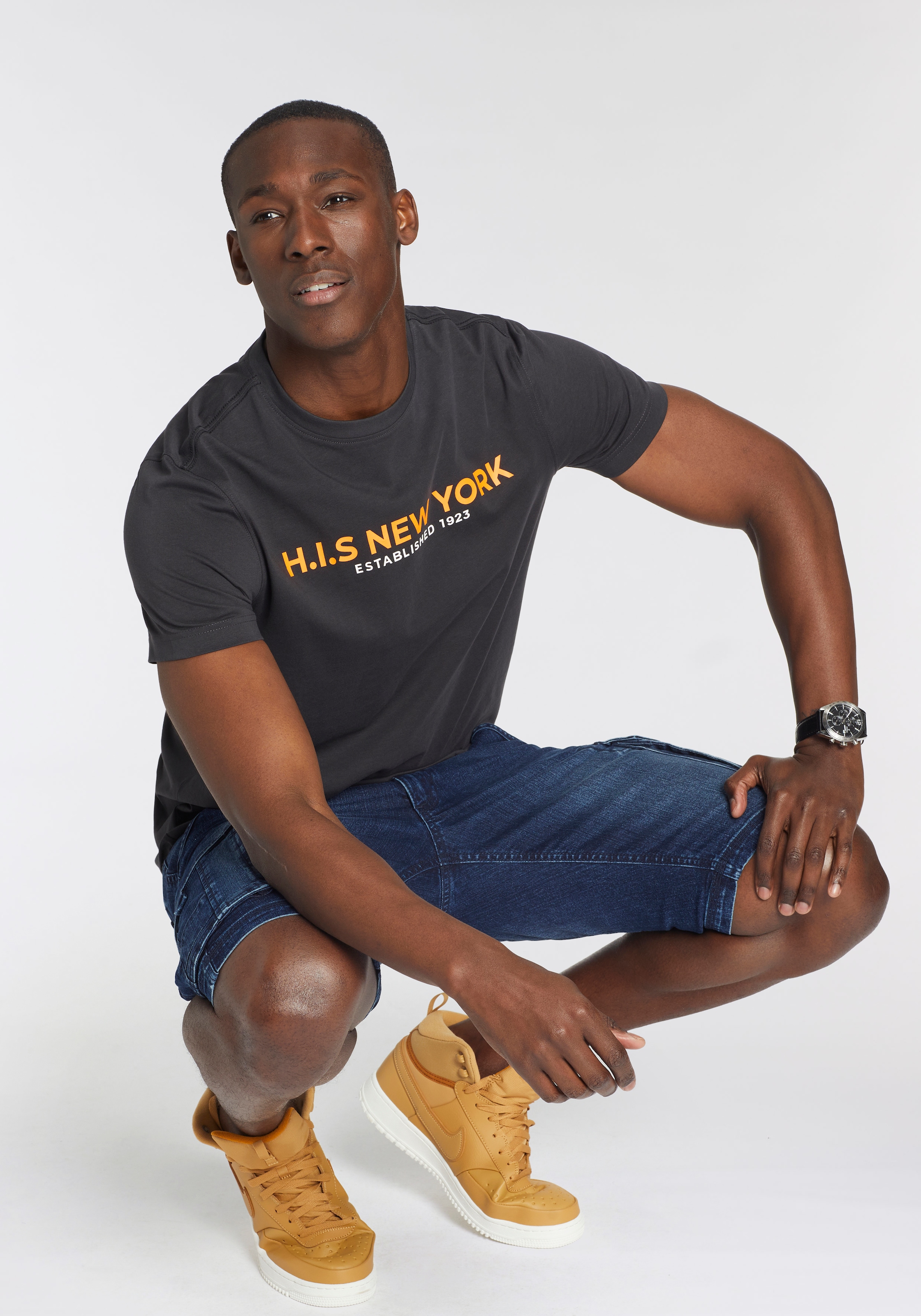 H.I.S T-Shirt, Mit großem Frontprint