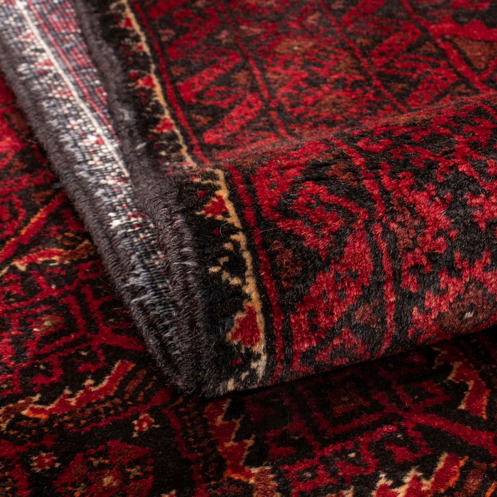 morgenland Hochflor-Läufer »Belutsch Durchgemustert Rosso scuro 216 x 107 cm«, rechteckig