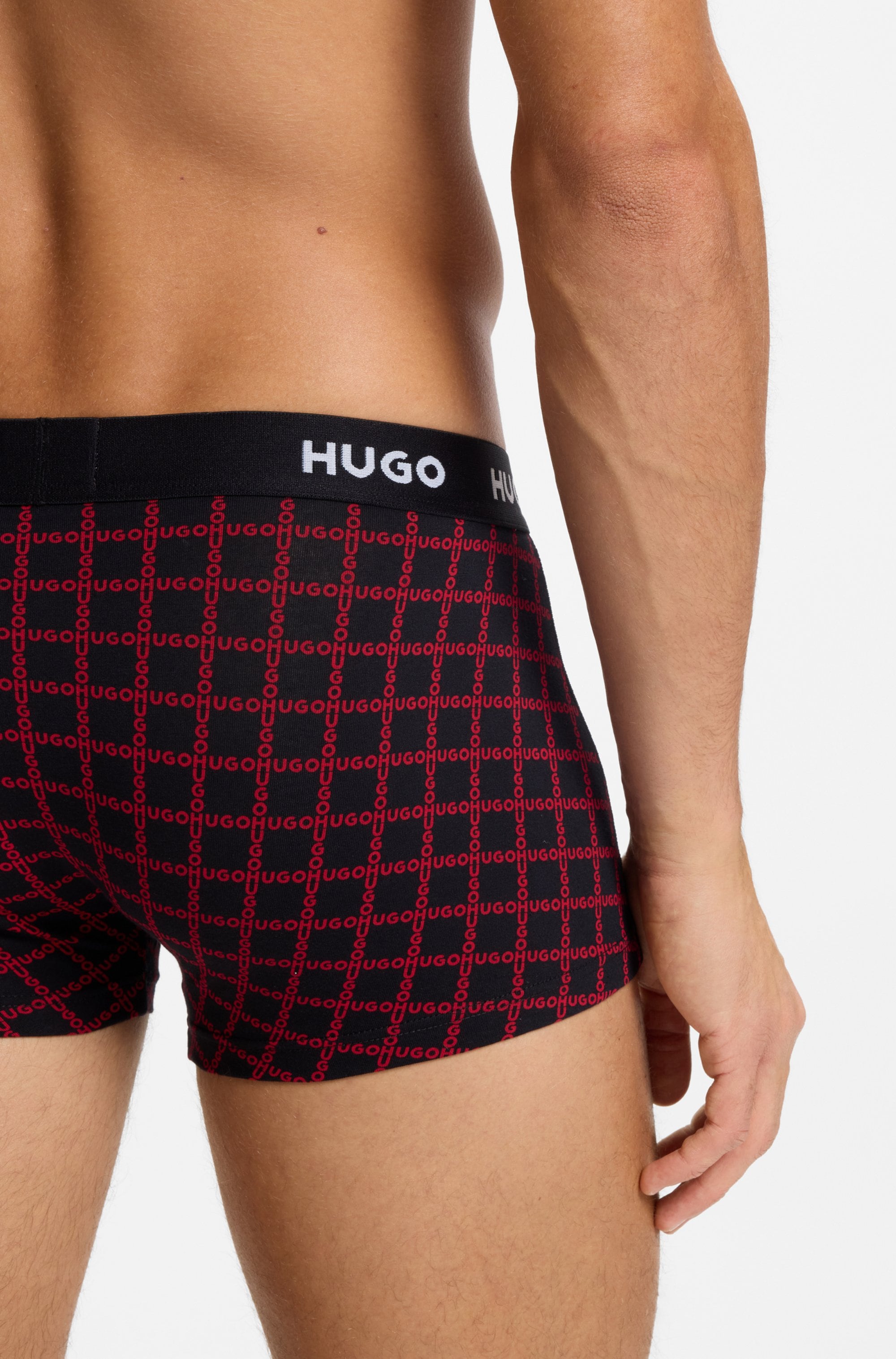 HUGO Underwear Trunk »TRUNK TRIPLET DESIGN« Packung, 3 Stk. mit Logobund