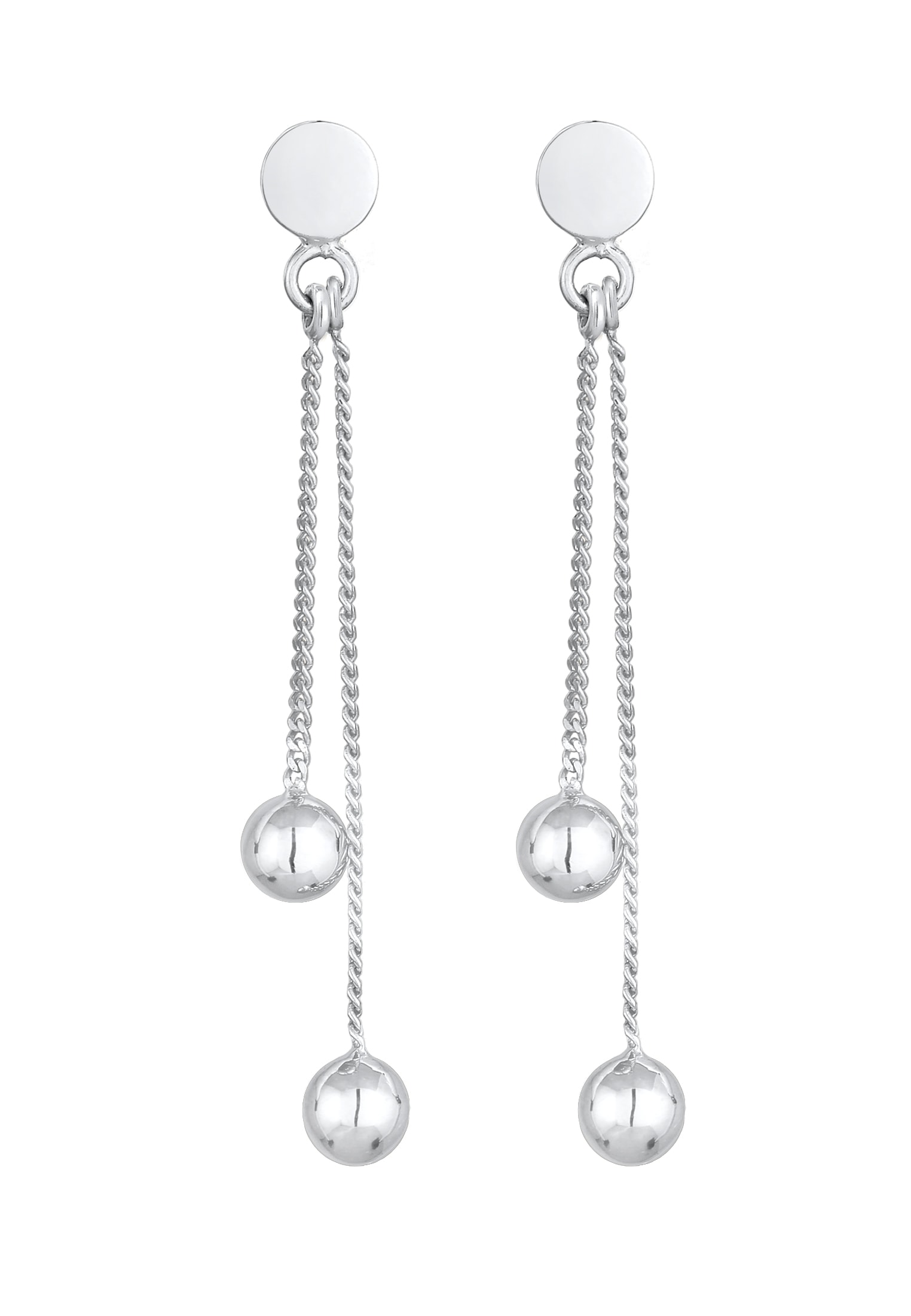 Elli Paar Ohrhänger »Ohrringe Stecker Plättchen Kugel Kette Geo Style 925 Silber«