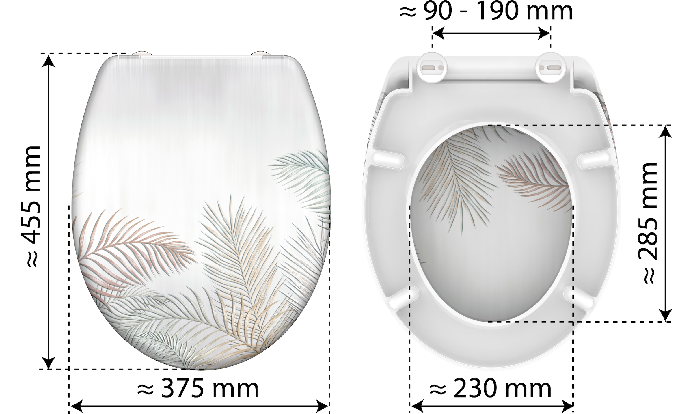 welltime WC-Sitz »PALM LEAVES«, Mit Absenkautomatik & Schnellverschluss