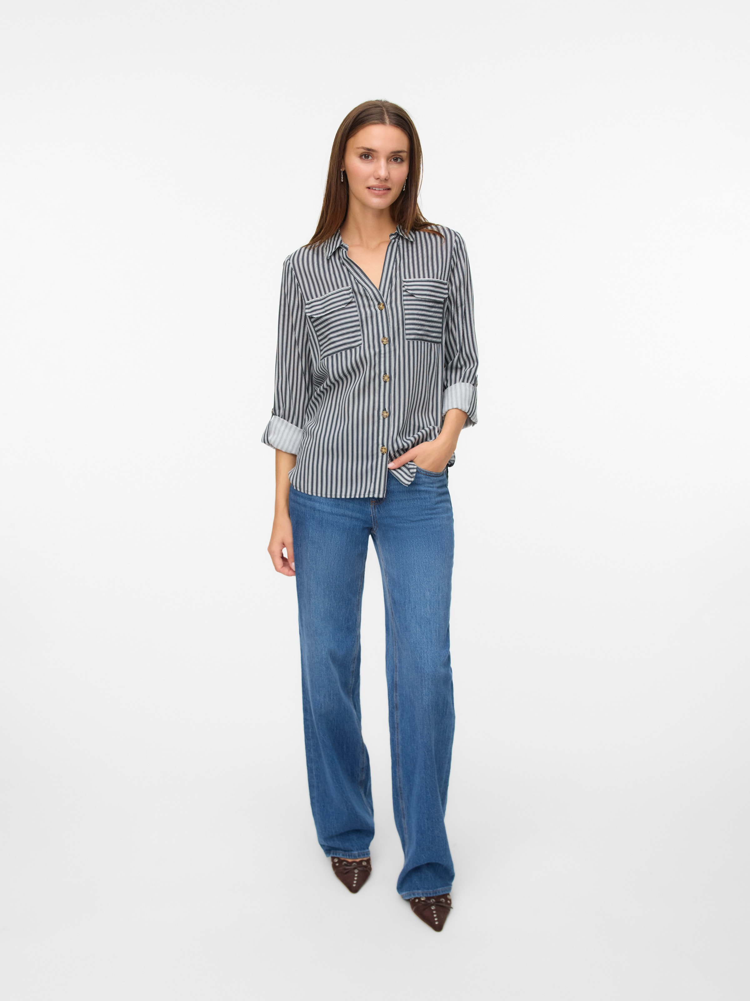 Vero Moda Hemdbluse »VMBUMPY L/S SHIRT NEW WVN GA NOOS« Viskose, regular fit