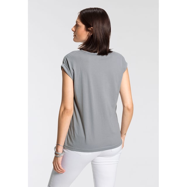 Boysen's T-Shirt, mit überschnittenen Schultern & kleinem Ärmelaufschlag  bei ♕