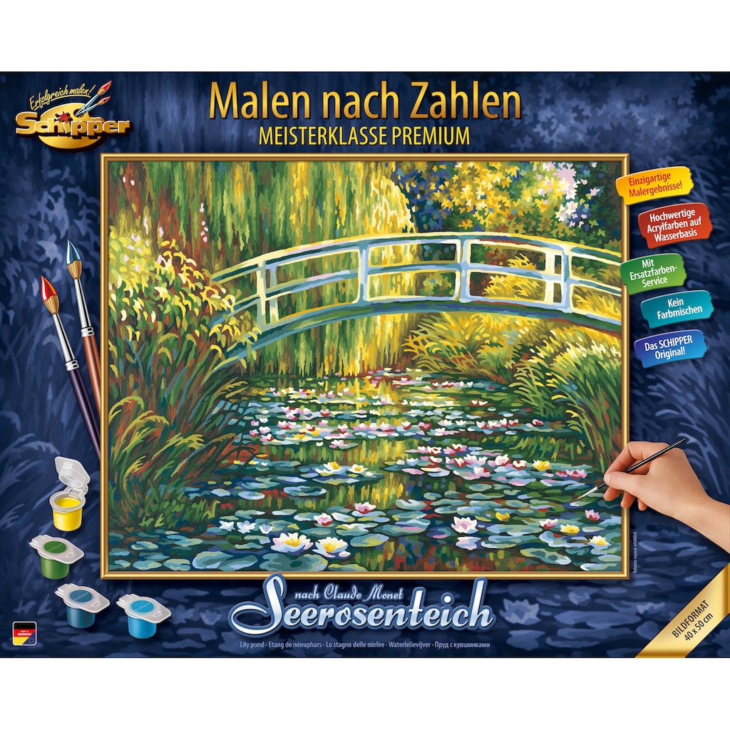 Schipper Malen nach Zahlen »Meisterklasse Premium - Seerosenteich nach Claude Monet (1840-1926)«, Made in Germany