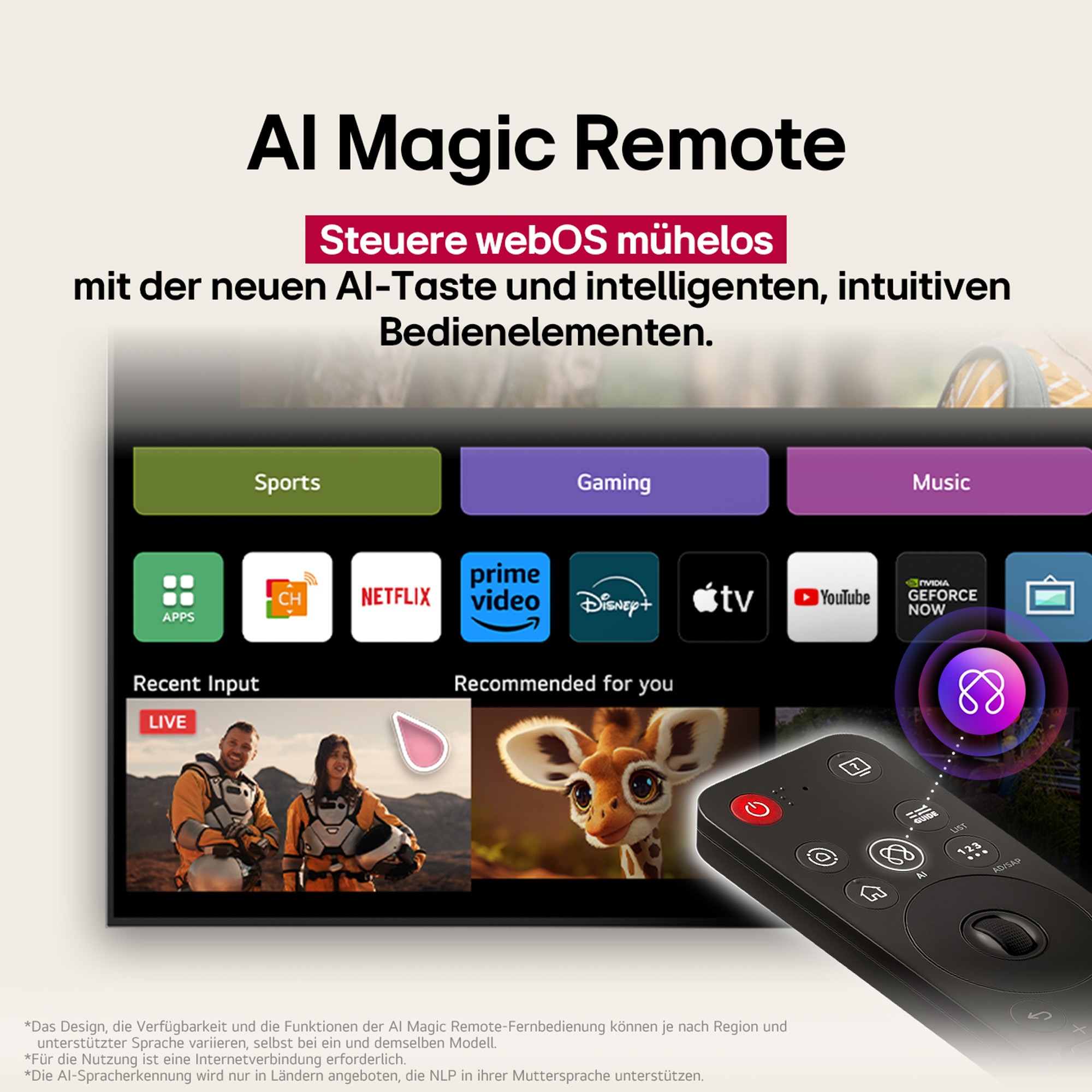LG OLED-Fernseher »OLED55G58LW« 139 cm/55 ″ Smart-TV