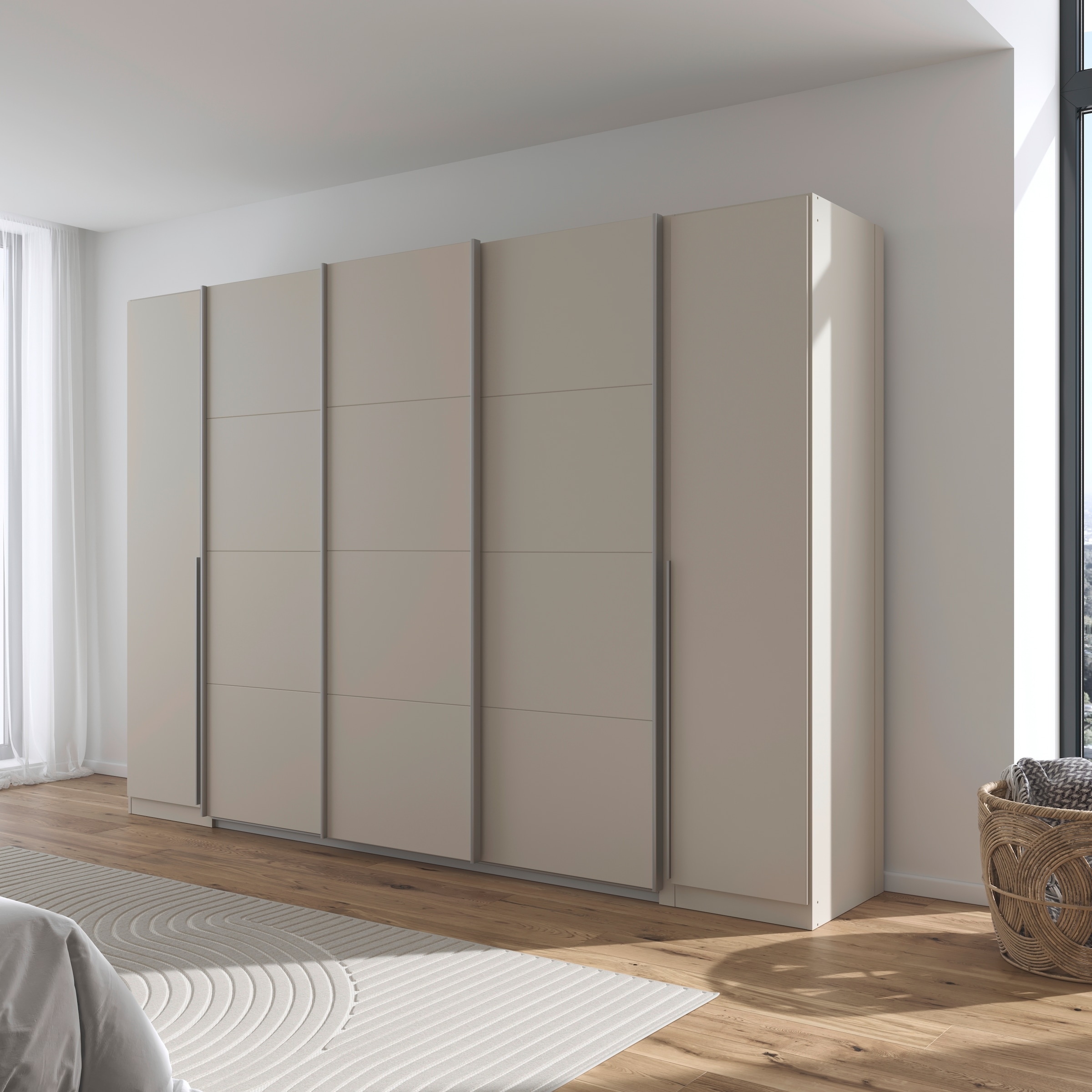 rauch Schwebetürenschrank »Agordo«, (im angesagten Mix aus Dreh- und Schwebetüren), optional mit Spiegel und zwei Griff-Farben MADE IN GERMANY