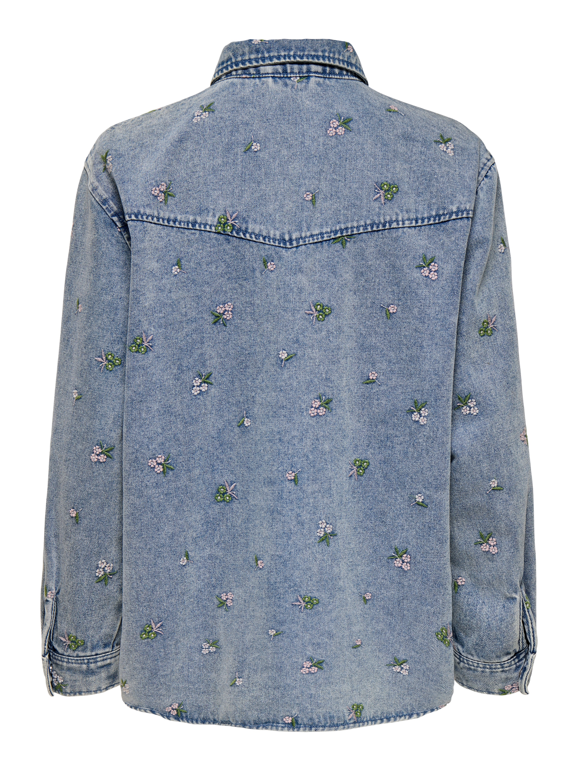 ONLY Jeansbluse »ONLVERA L/S FLOWER EMB SHIRT DNM YOR«