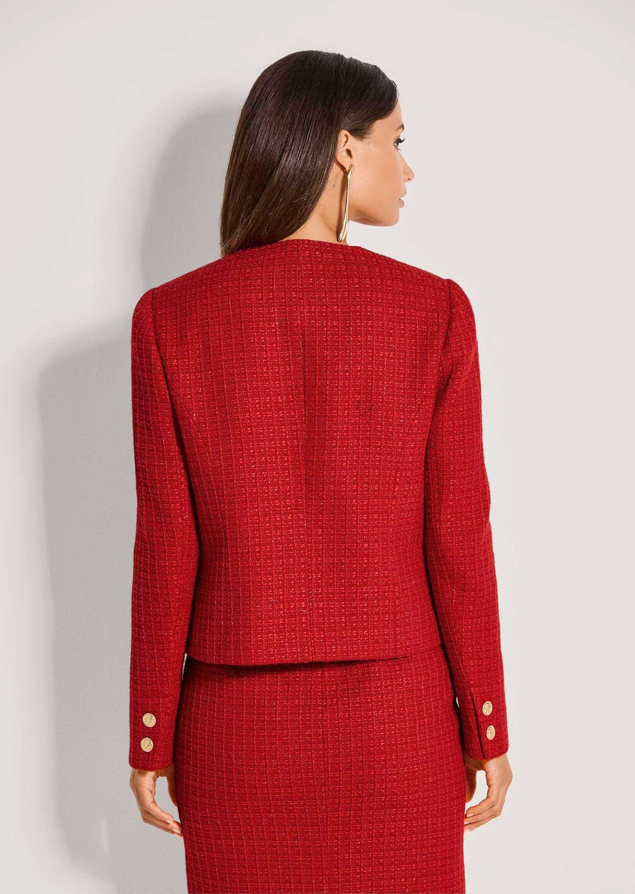 MADELEINE Jerseyblazer »Blazer Couturiger Kurzblazer mit goldfarbenen Knöpfen«