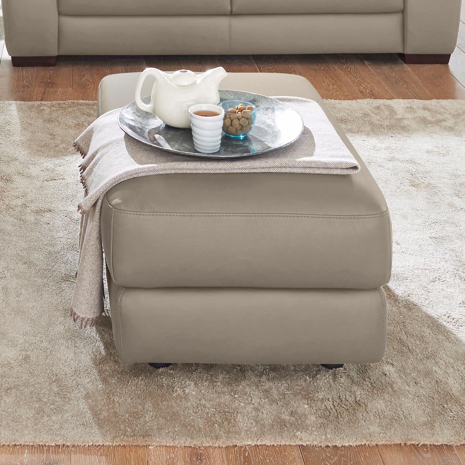 CALIA ITALIA, Hocker »Gaia, hochwertiger, edler Lederhocker mit erstklassigem Sitzkomfort«, biscotto, Leder SORRENTO - 100% Leder;Leder BULL - 100% 