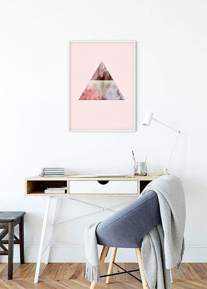 Komar Bild »Triangles Top Red« Formen | Kunst 1 Stk. tlg. Wandbild zur Dekoration - ohne Rahmen