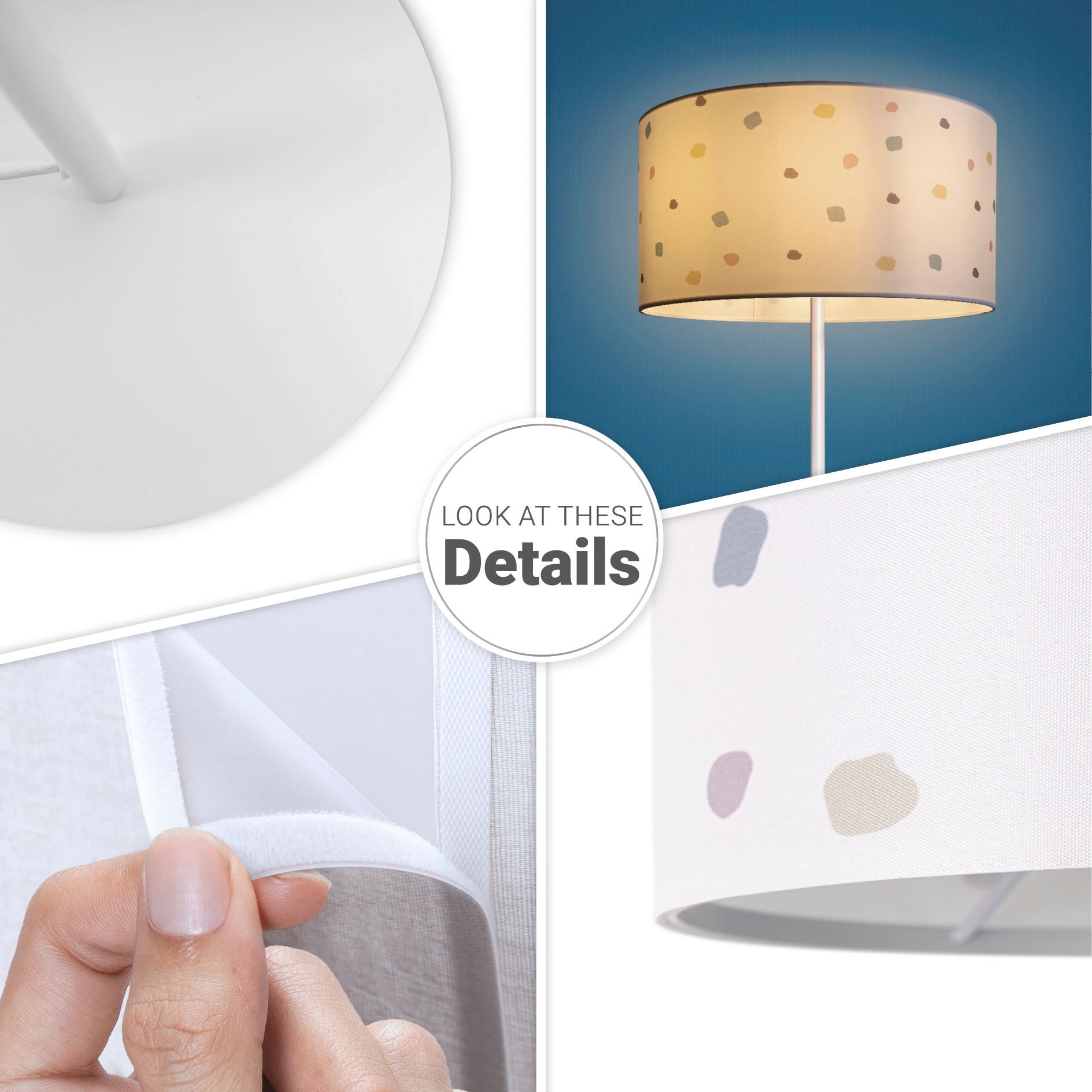 Garantie Lampenschirm Punkte Dots«, online Home | Textil Stoff mit Stoffschirm Jahren XXL kaufen Paco E27 Stehlampe Rund 3 »Luca Wohnzimmer