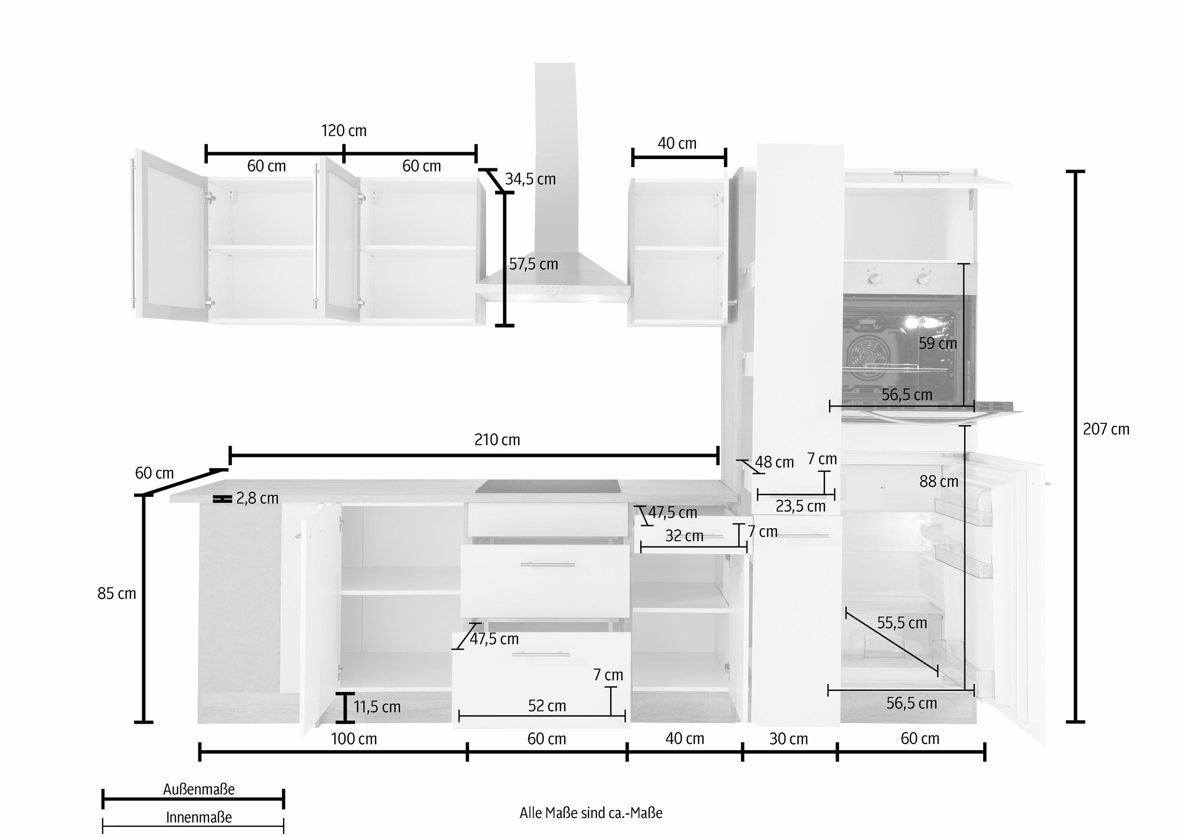 OPTIFIT Winkelküche E-Geräten, auf »Kalmar«, cm mit 175 x bestellen Raten 300 Stellbreite