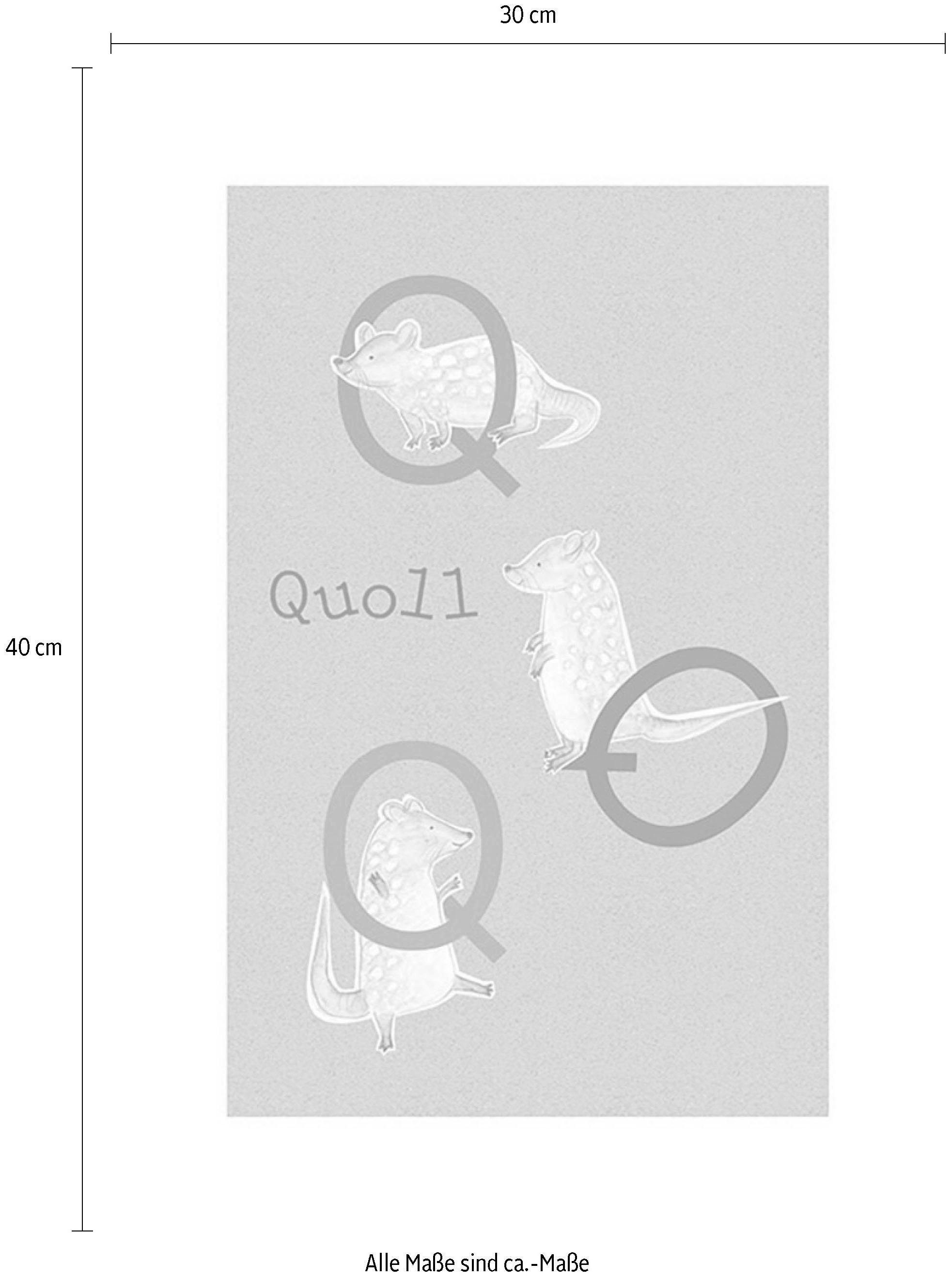 Komar Bild »ABC Animal Q«, Buchstaben, (1 St.), Wandbild zur Dekoration - ohne Rahmen