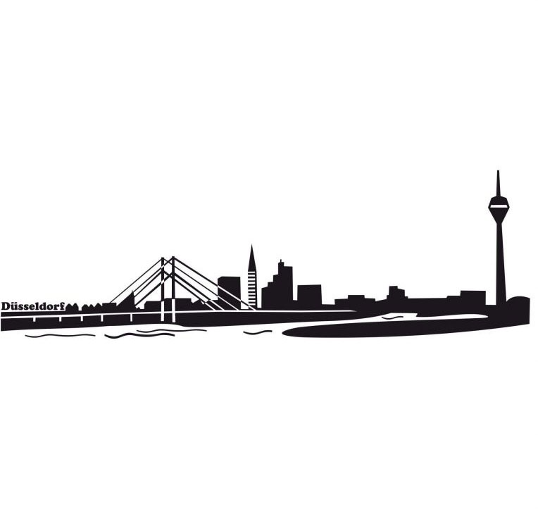 Düsseldorf Stadt Skyline bequem kaufen Wandtattoo 80cm«, St.) Wall-Art (1 »XXL