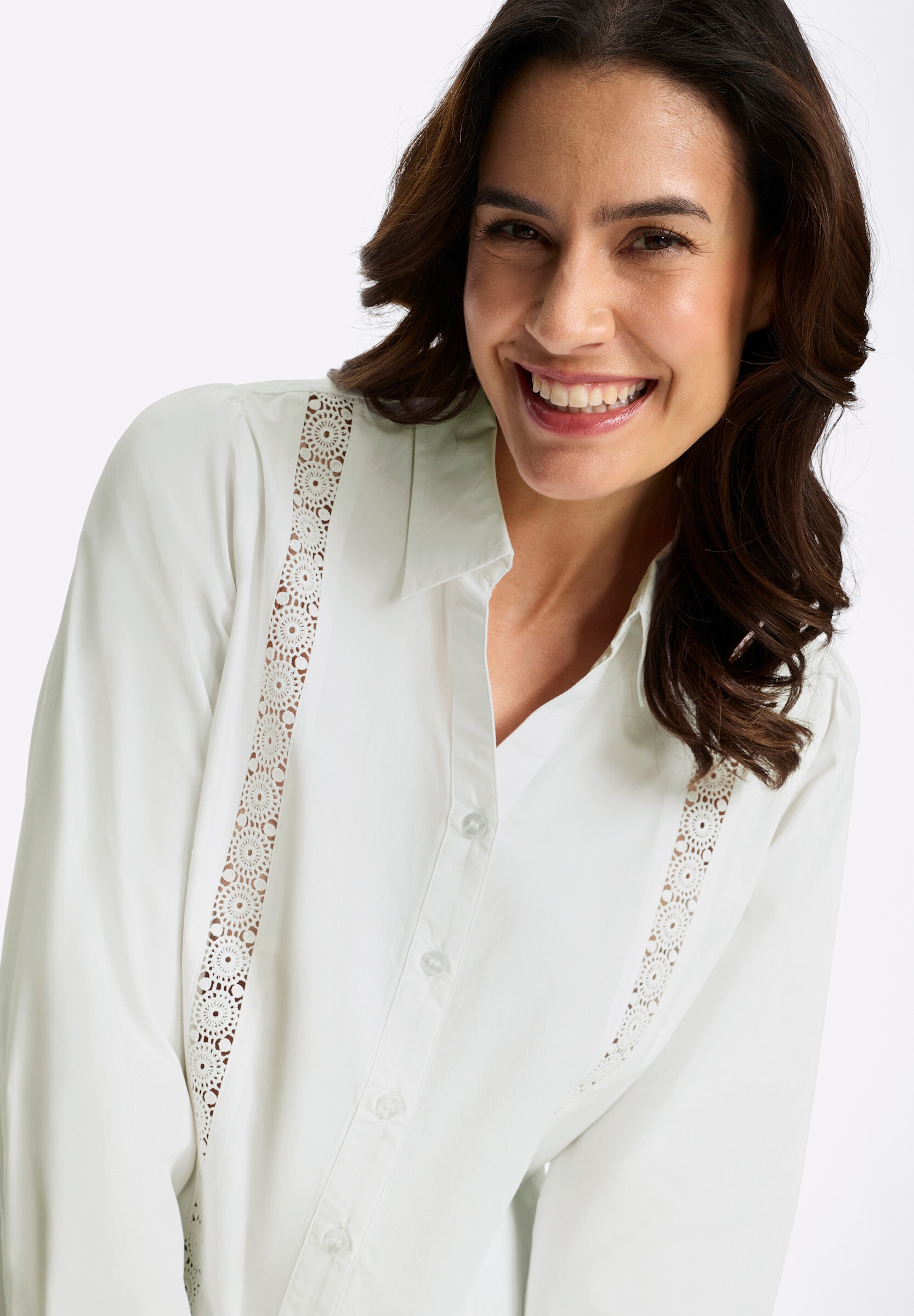 Witt Hemdbluse »Spitzen-Bluse Spitzenbluse mit Kellerfalte hinten«