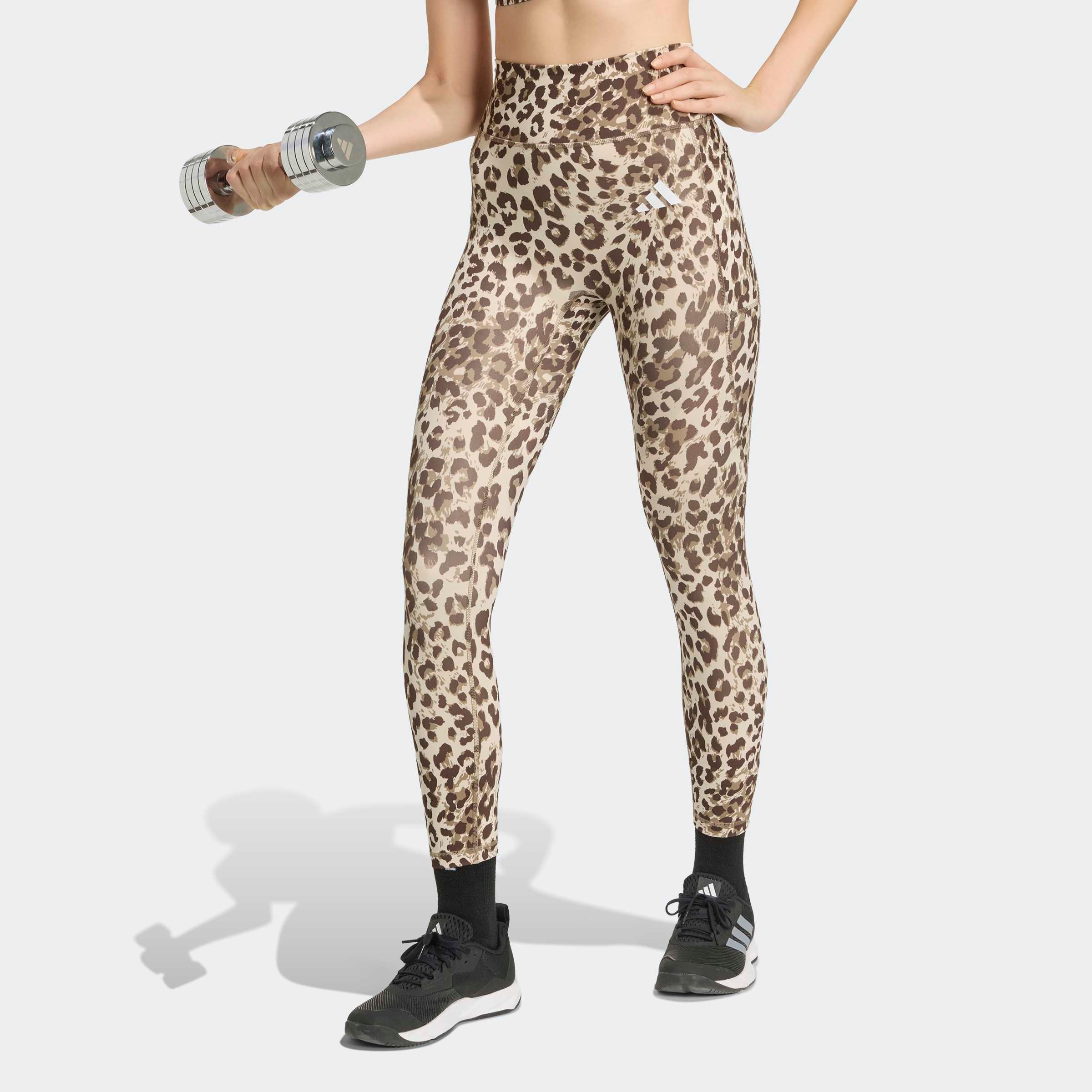 adidas Performance Trainingstights »OPTIME ESSENTIALS 3-STREIFEN LEOPARD 7/8 LEGGINGS«