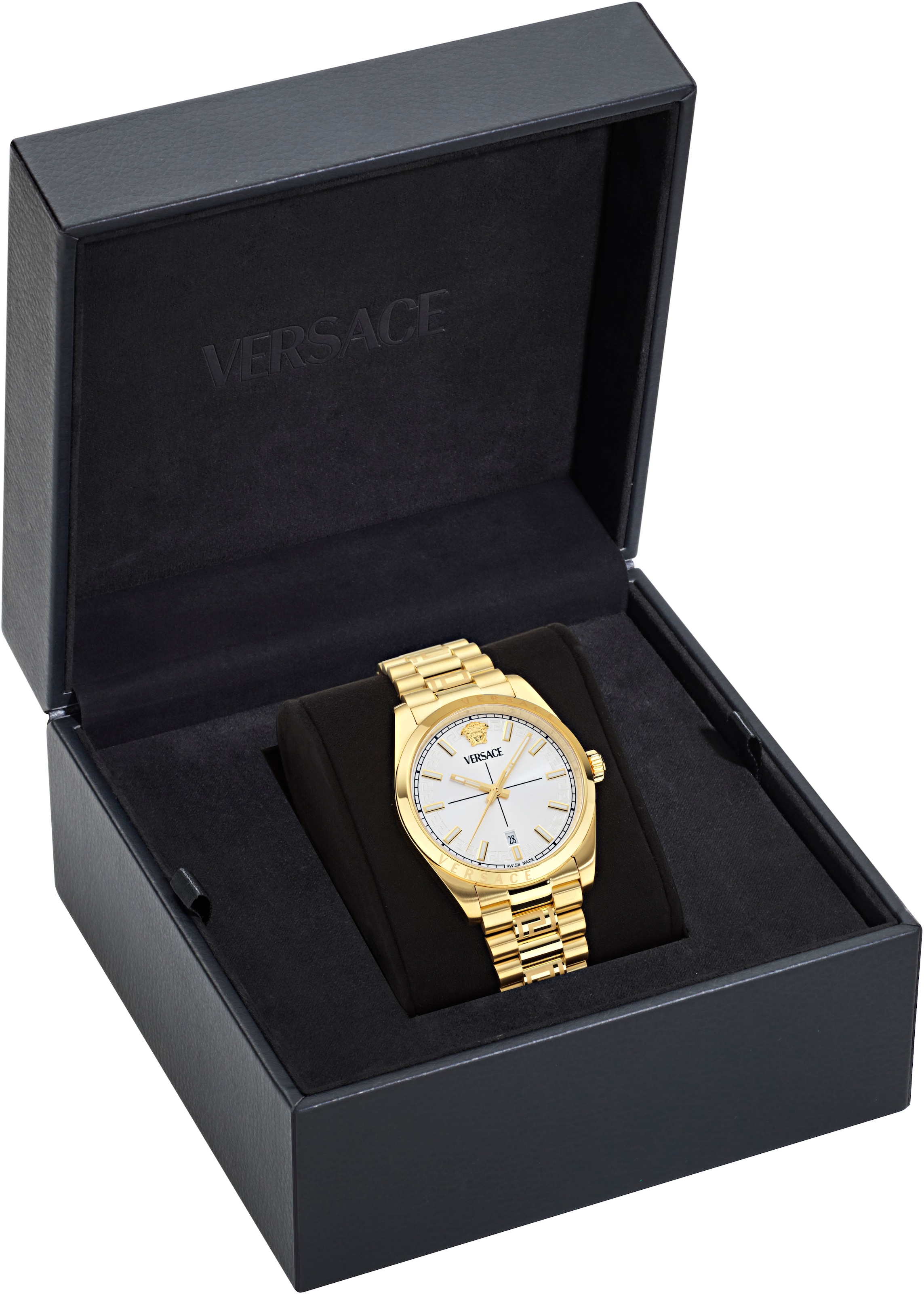 Versace Quarzuhr »MILLENYIUM GENT« Armbanduhr, Herrenuhr, Swiss Made, Edelstahlarmband, analog, Datum