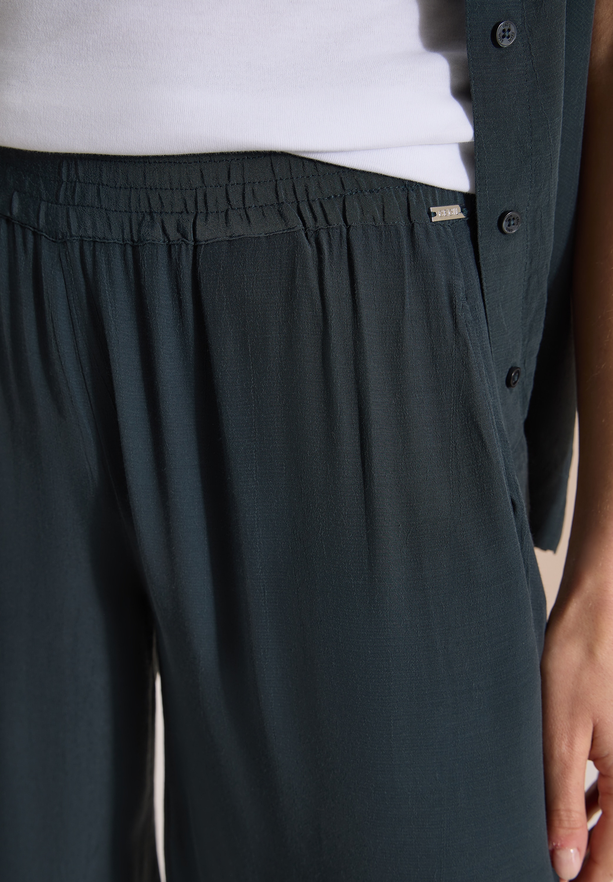 Cecil Stoffhose  Loose Fit, Viskose, feine Struktur