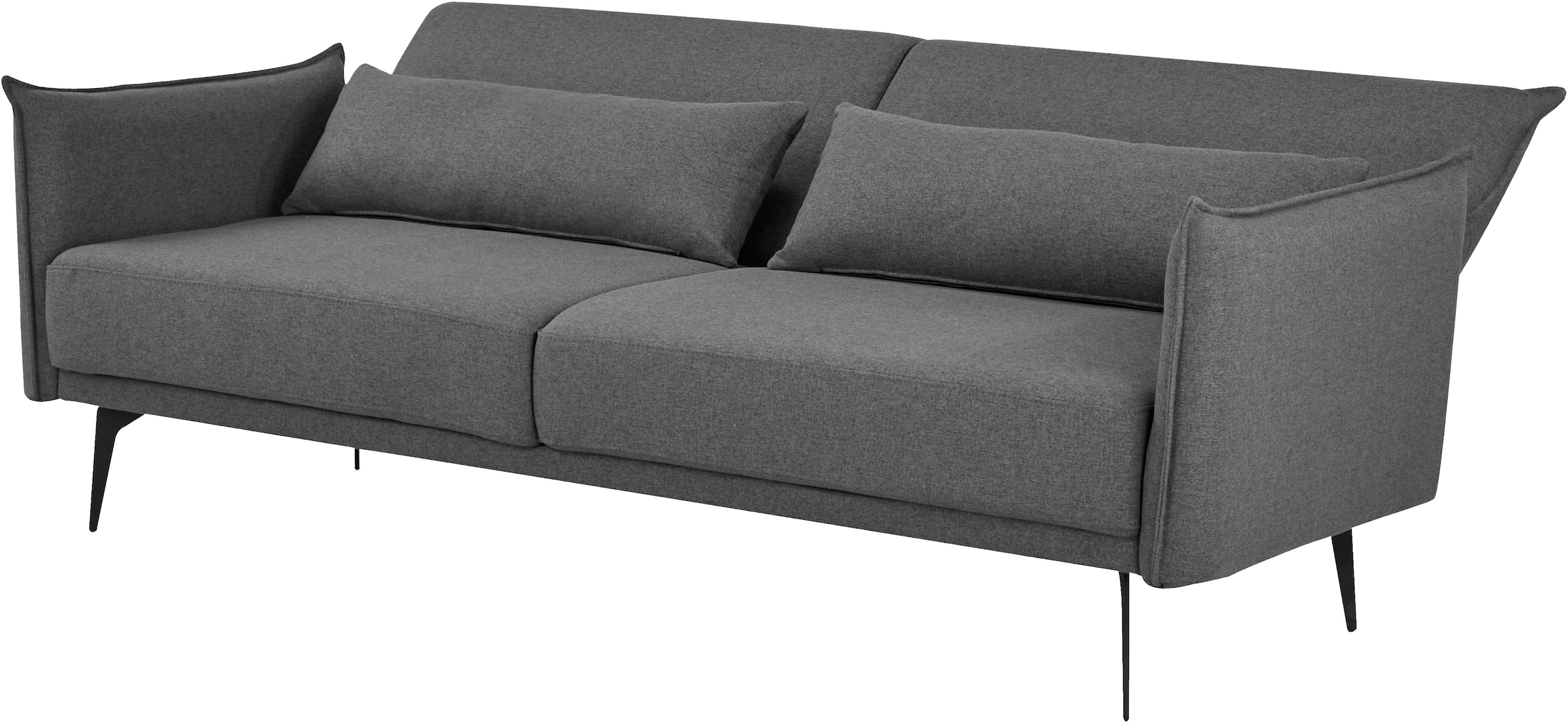 INOSIGN Schlafsofa »TULARE, 204 cm, klappbarer 3-Sitzer mit verstellbarer Rückenlehne,«, Schlaffunktion, Velvet-Samtvelours u. Webstoff