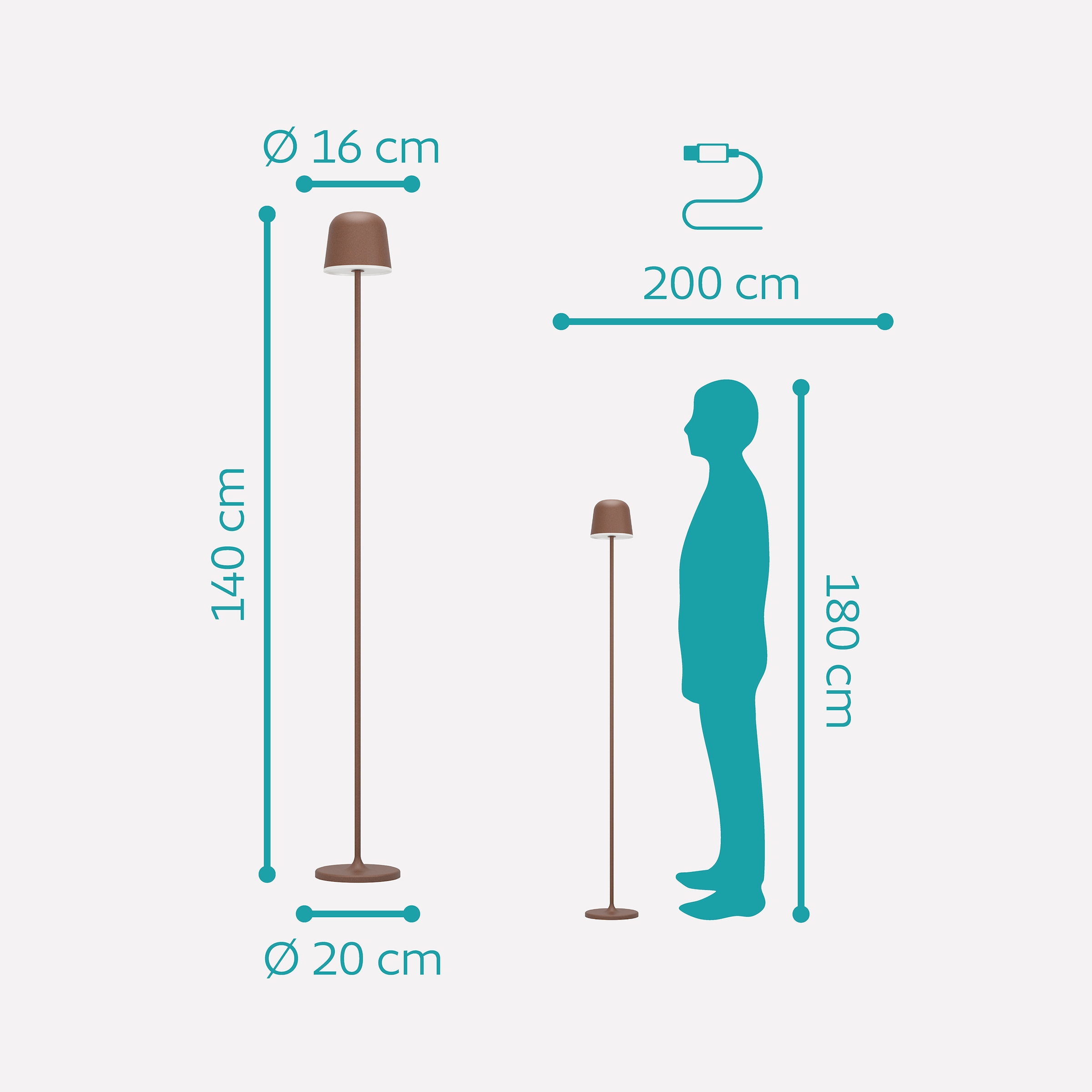 EGLO Stehlampe »MANNERA-L Stehlampe - Alu, Stahl - LED - 4,3W - IP54« LED-Modul 1 Stk. Neutralweiß | Warmweiß Standleuchte, Leselampe, Wohzimmer, Schlafzimmer, H140 x Ø16 cm