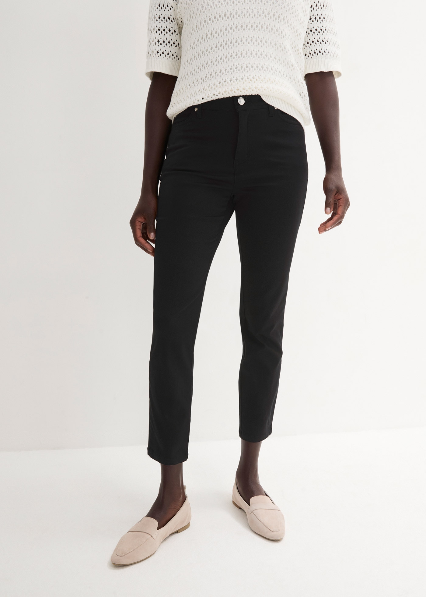 bonprix Stretch-Hose »Stretchhose aus Baumwolle«  aus Baumwolle, Polyester und Elasthan, Slim Fit Passform, 7/8-Länge