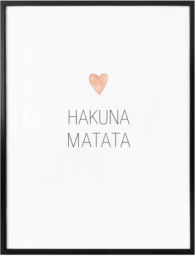 Wall-Art Poster »Hakuna Matata«, Schriftzug, (1 St.), Poster ohne Bilderrahmen