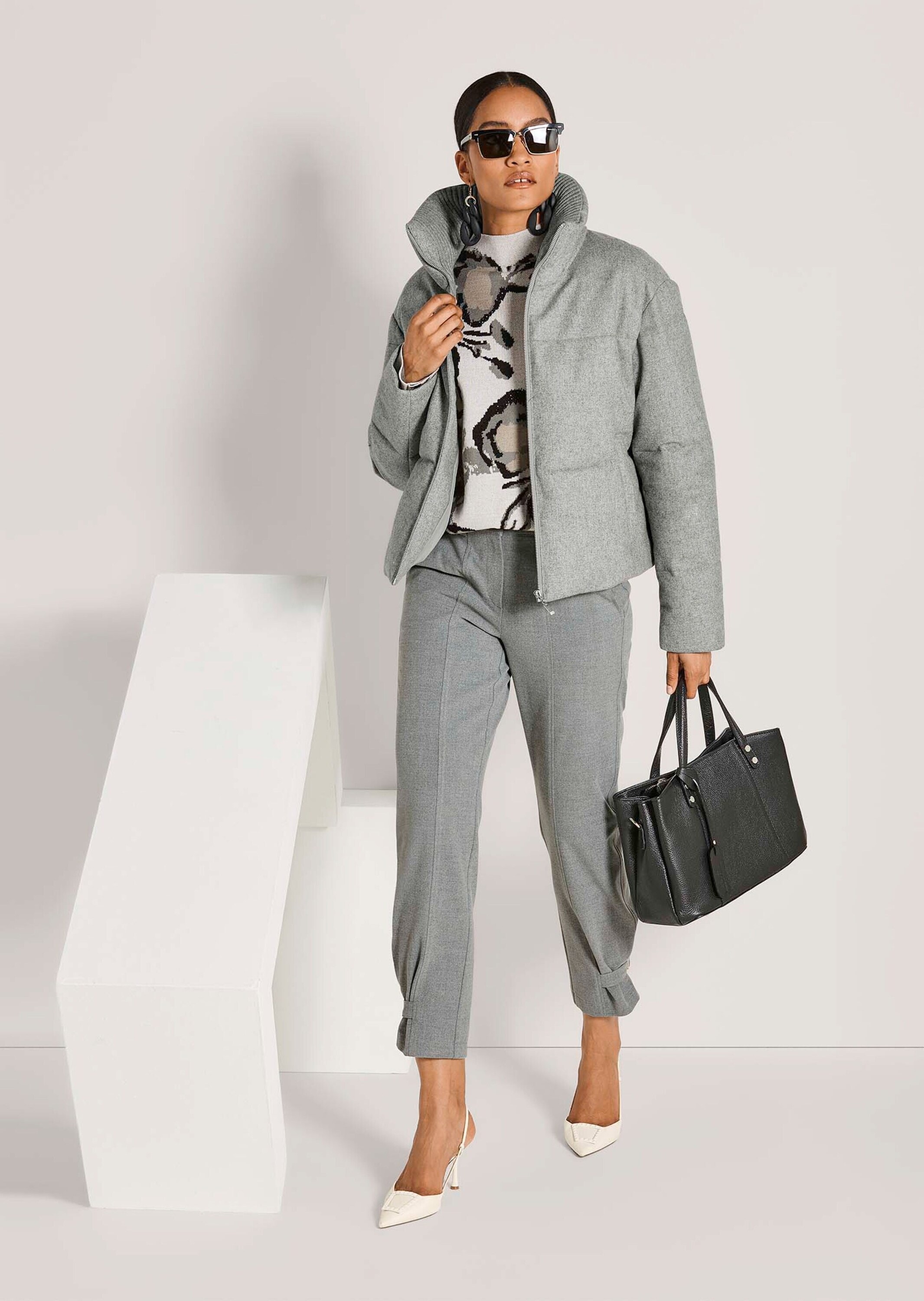 MADELEINE Kurzjacke »Steppjacke Urbaner Chic für kalte Tage« hoher Wollanteil, Rippstrick in der Krageninnnseite