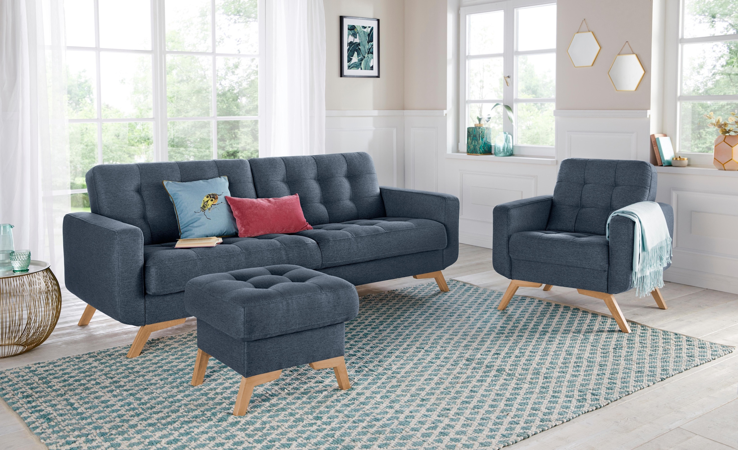 exxpo - sofa fashion Sessel »Fiord, Loungesessel« aktuelles Design, tolle Detailverarbeitung im Sitz und Rücken