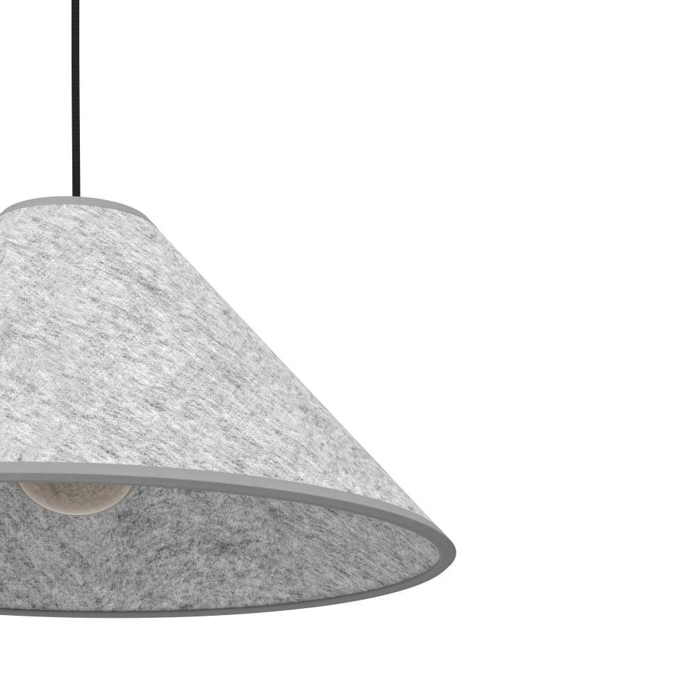 EGLO Hängeleuchte »ALSAGER« E27 1 Stk. Pendelleuchte, Filz in Grau und Metall in Schwarz, E27 Fassung, Ø 41cm