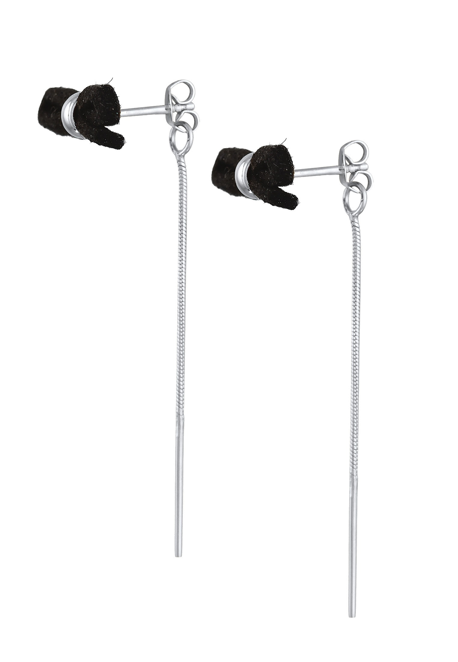 Elli Paar Ohrstecker »Ohrringe Ohrhänger Schleife Velour Leder Optik 925 Silber«
