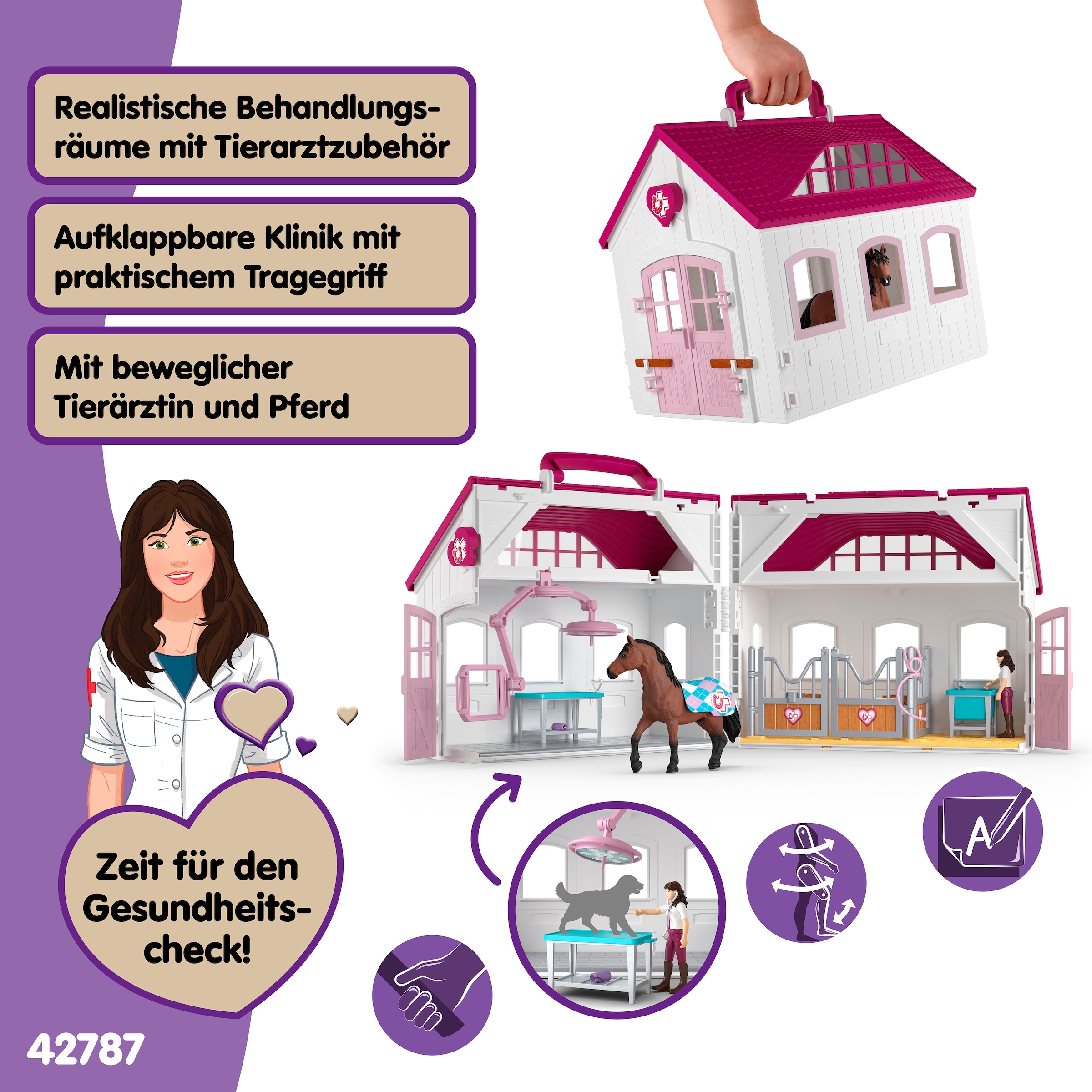 Schleich® Spielwelt »HORSE CLUB, Pferdeklinik Heilende Hufe (42787)«